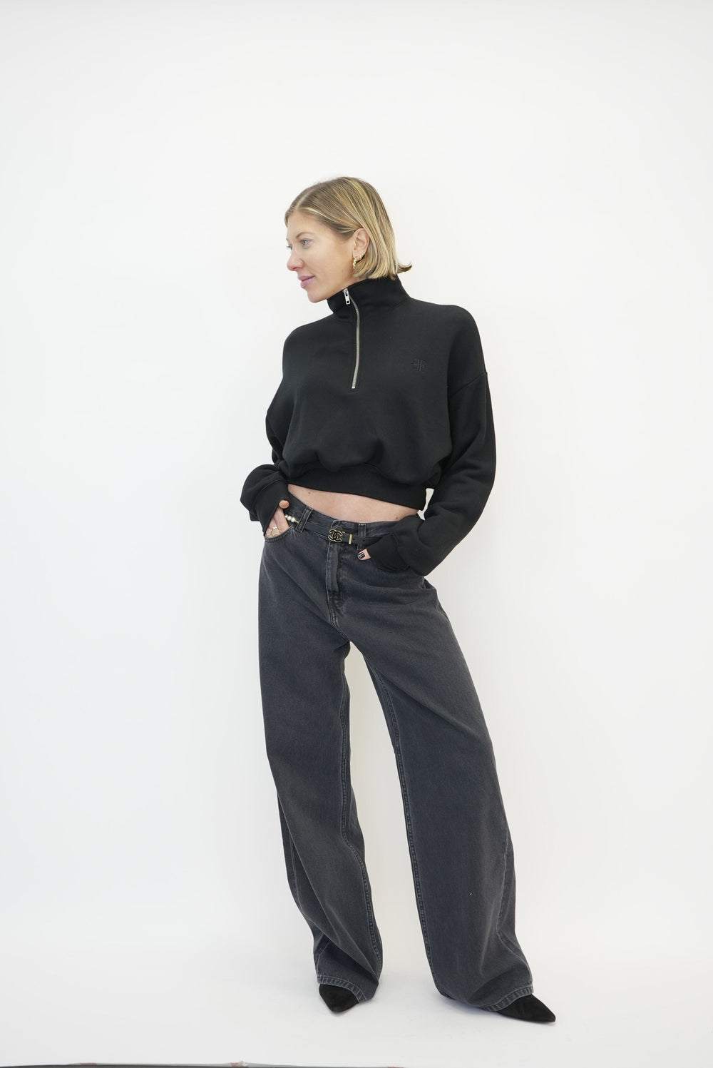 CROPPED HALF ZIP SWEATSHIRT SWEATSHIRT ETERNE 