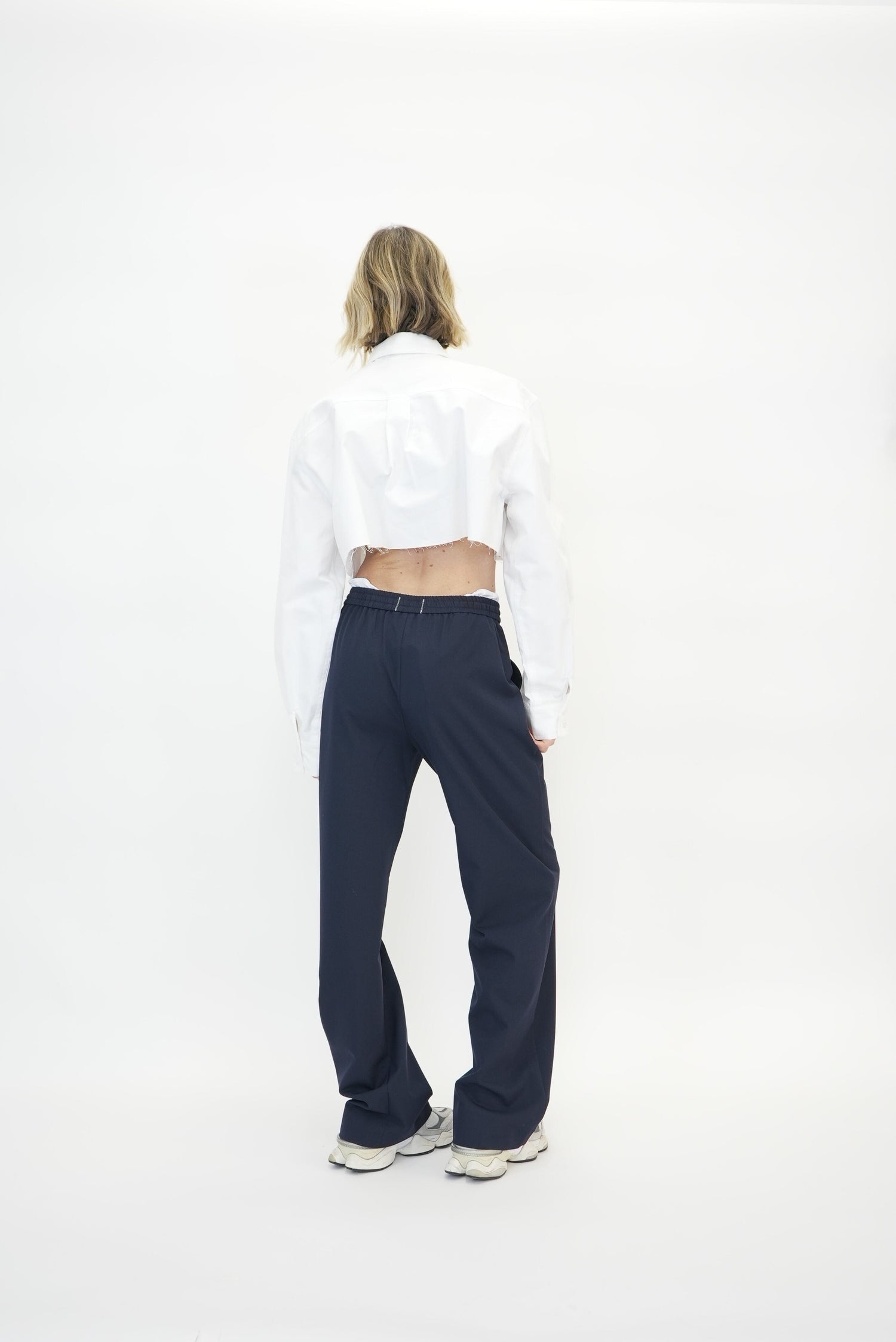 SCOTT DRAWSTRING CONTRAST PANTS IN DARK BLUE PANT DESIGNER REMIX 