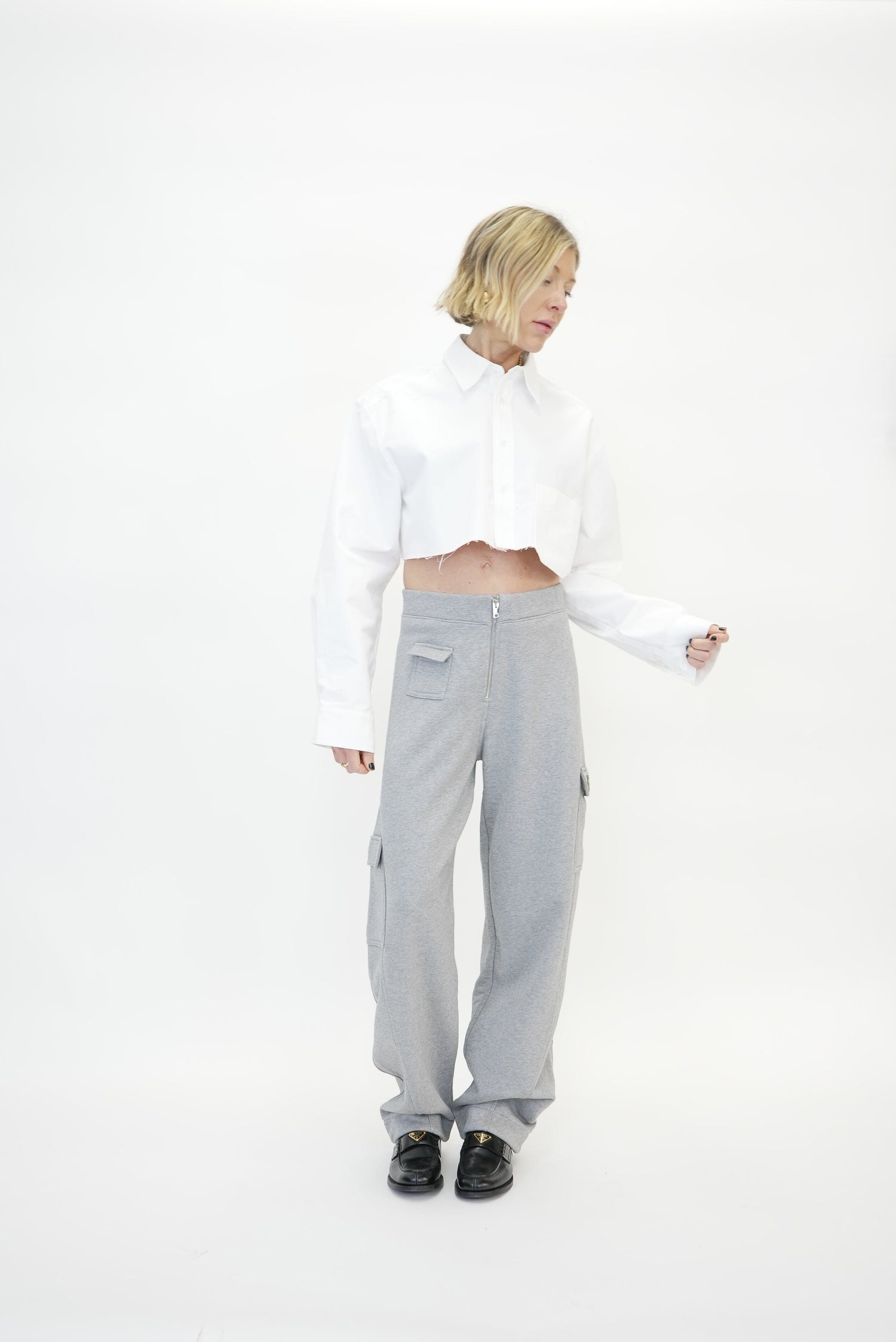 HEAVY TERRY CURVED PANTS PANTS GANNI 