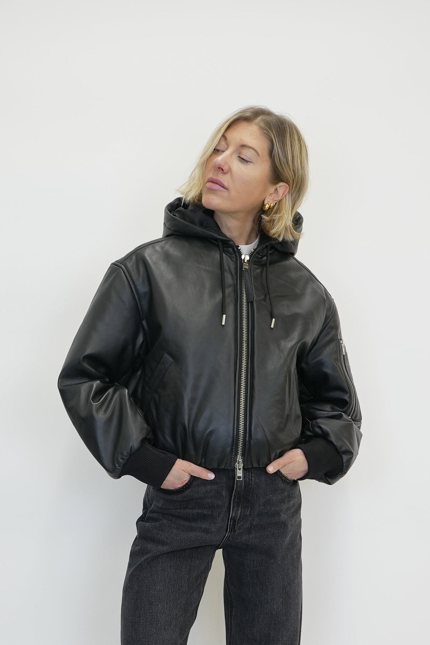 TEMPO LEATHER JACKET JACKET OVAL SQUARE 