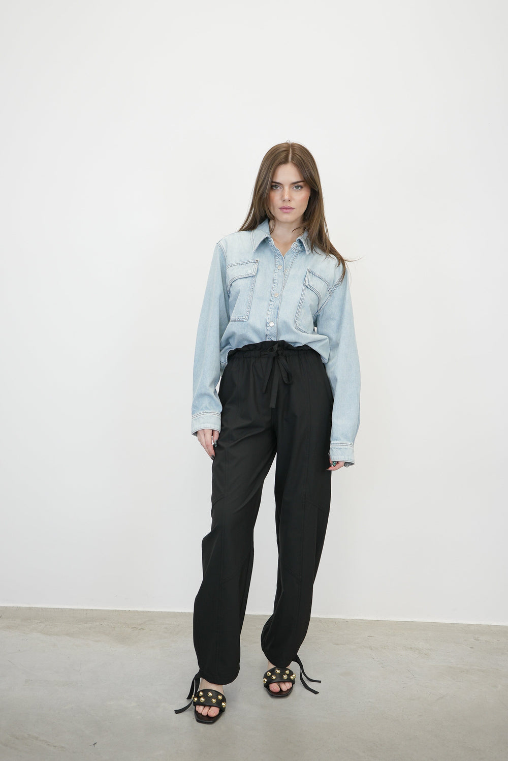 DRAPEY ELASTICATED WAIST PANTS PANTS GANNI 