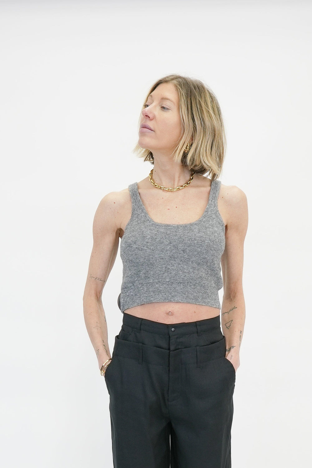 INNA THE KNITTED BRALET IN GREY TOP KURE 