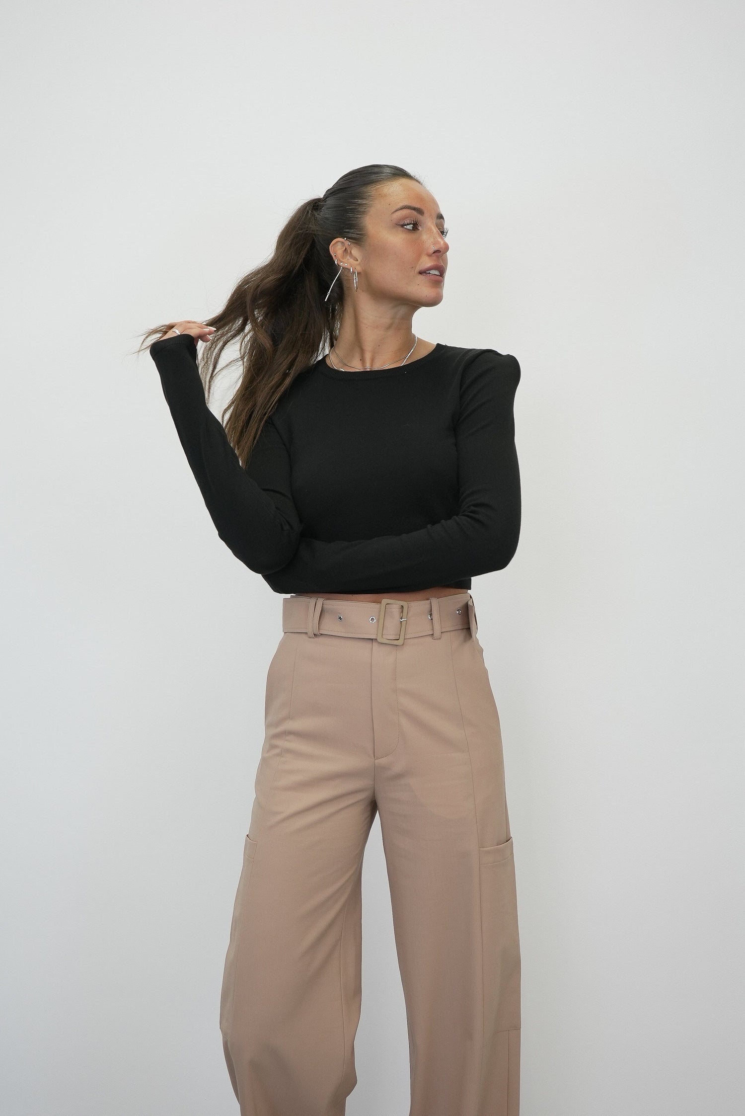 HAYTA CROPPED KNIT SWEATER KURE 