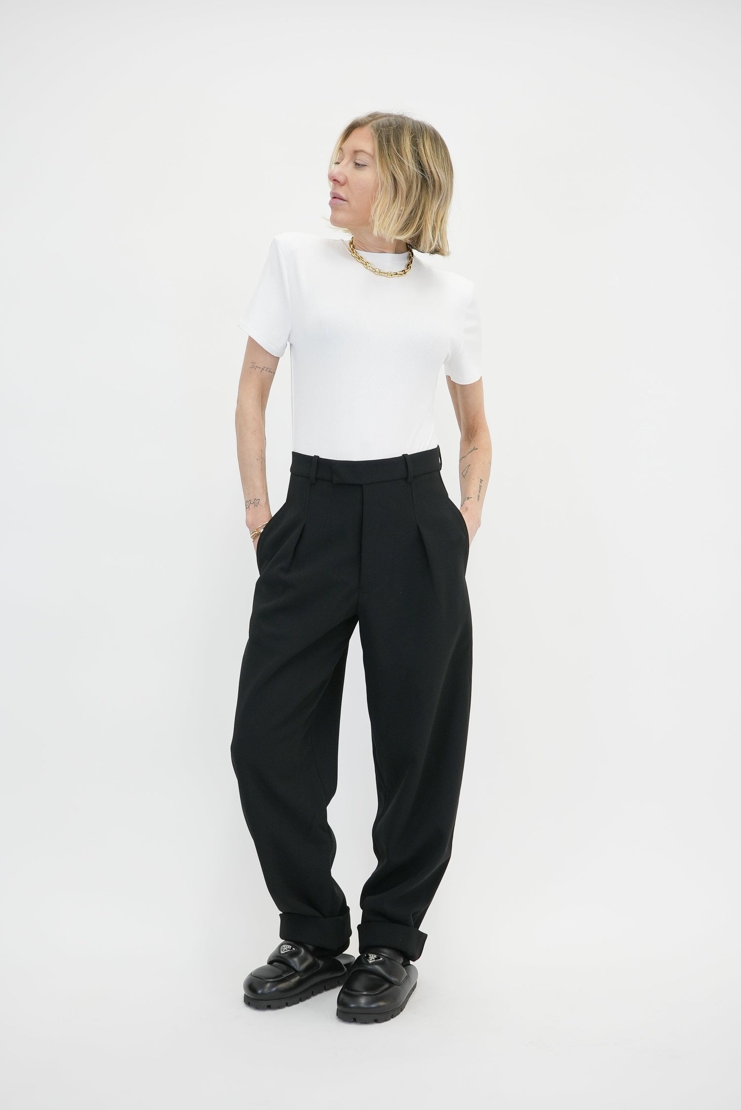 PSALM BOYISH HEAVY CREPE PANTS PANTS KURE 