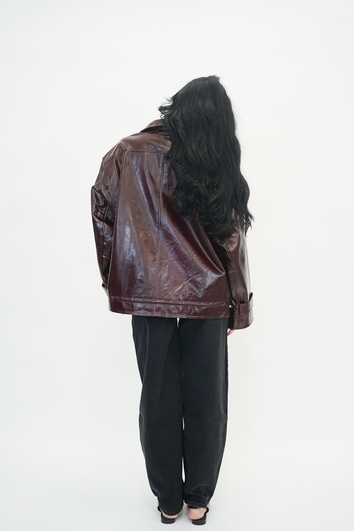 OVERSIZE LEATHER JACKET ZINFANDEL JACKET REMAIN 