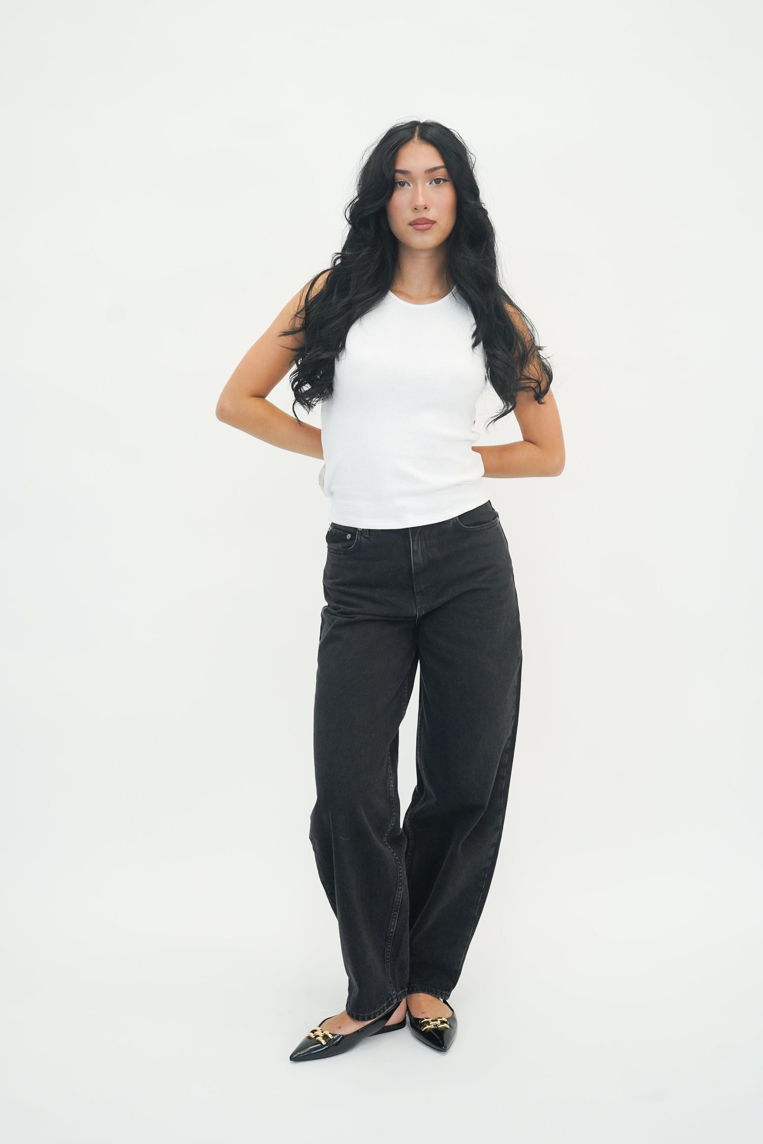 STARY RIGID DENIM WITH TAPERED LEG JEANS GANNI 
