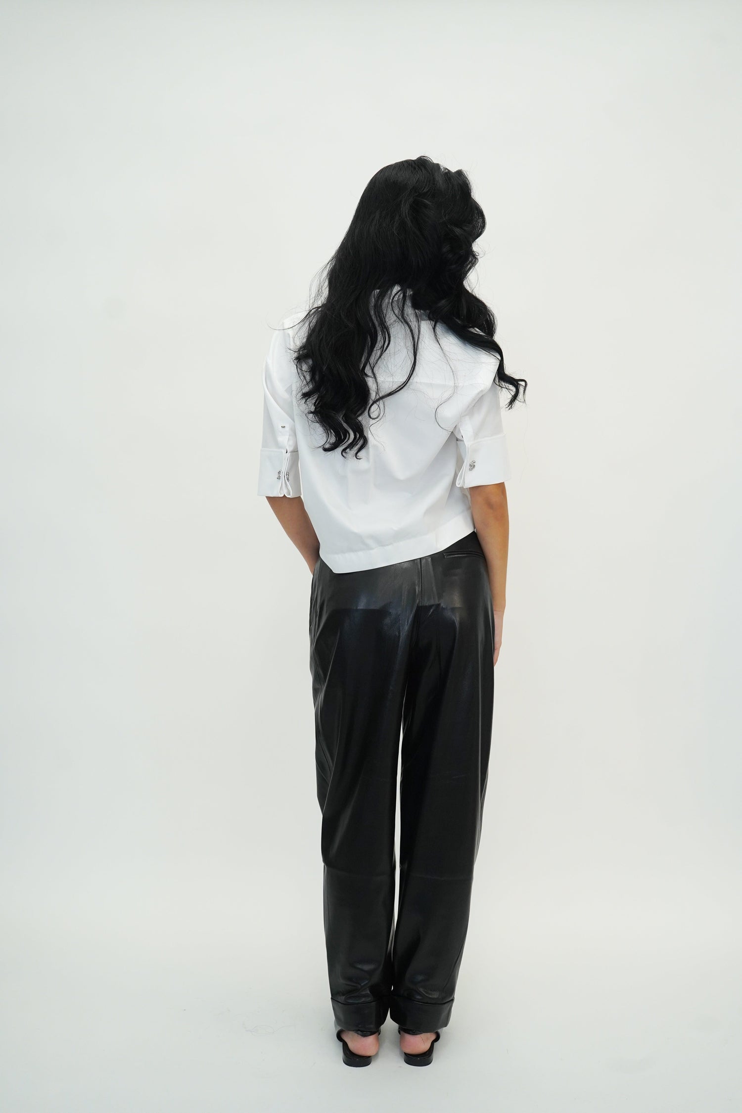 YOLENE HIGH WAISTED PANTS IN BLACK PANTS THE ANDAMANE 
