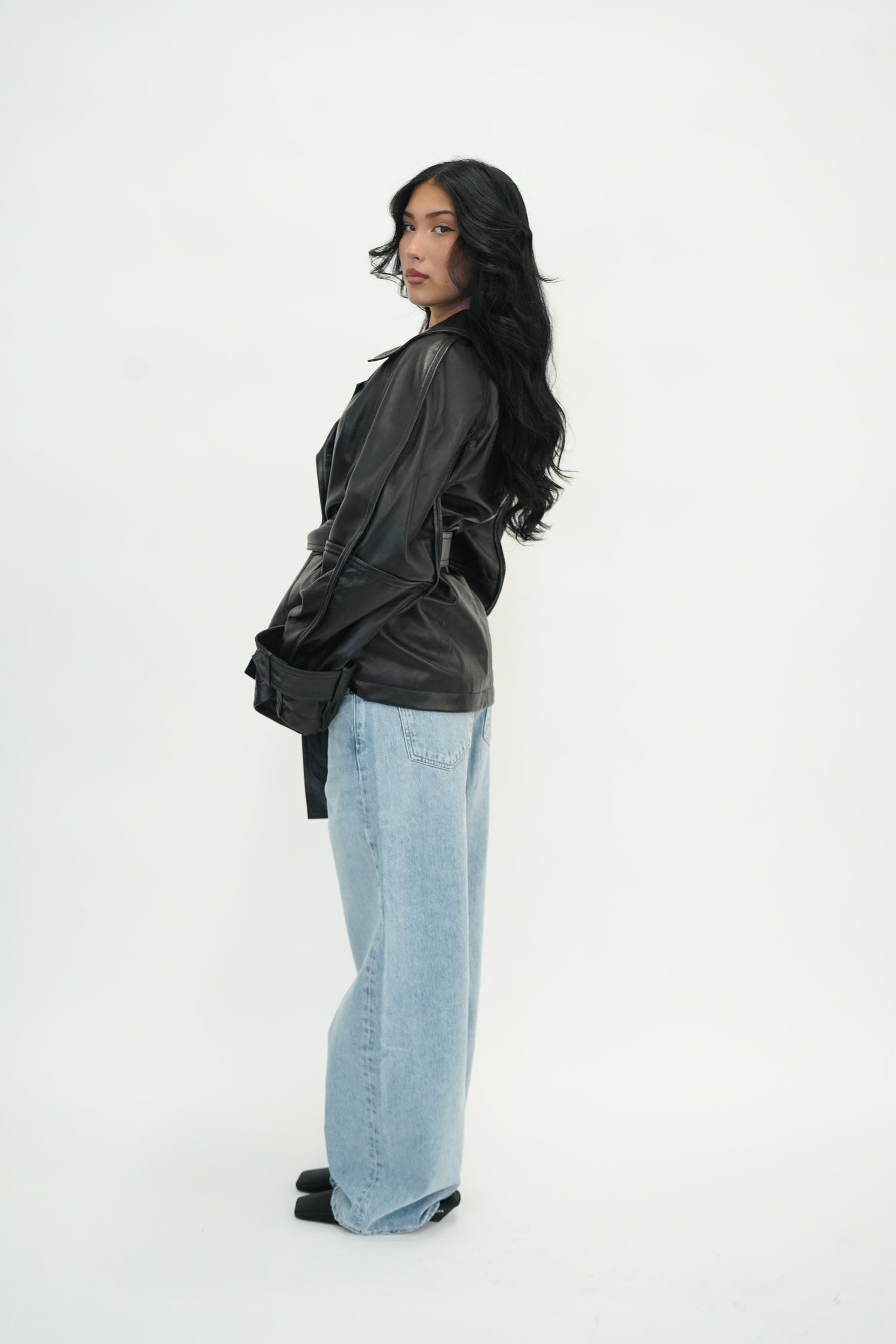 SCULPTURAL LEATHER JACKET IN BLACK JACKET ROHE 