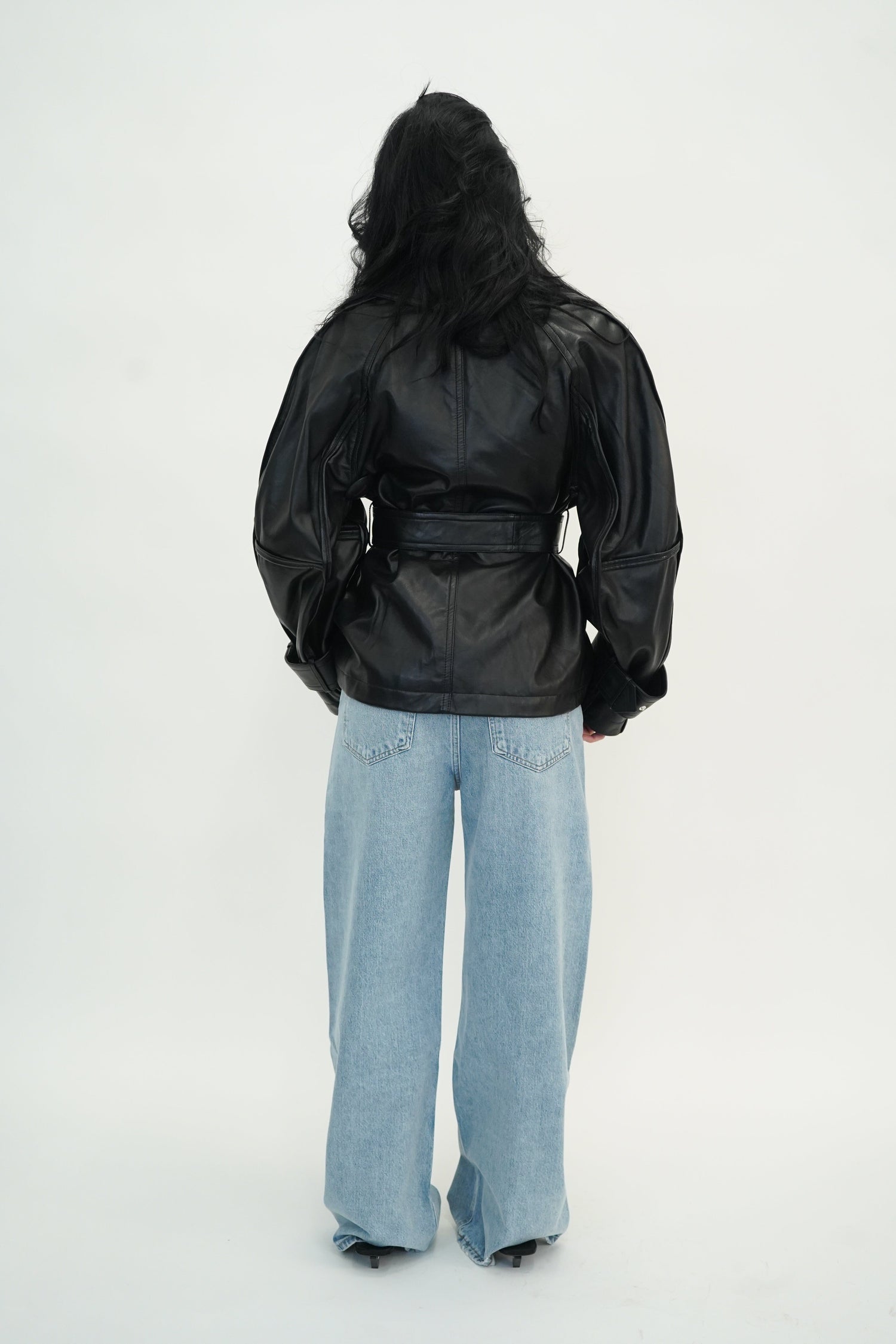 SCULPTURAL LEATHER JACKET IN BLACK JACKET ROHE 