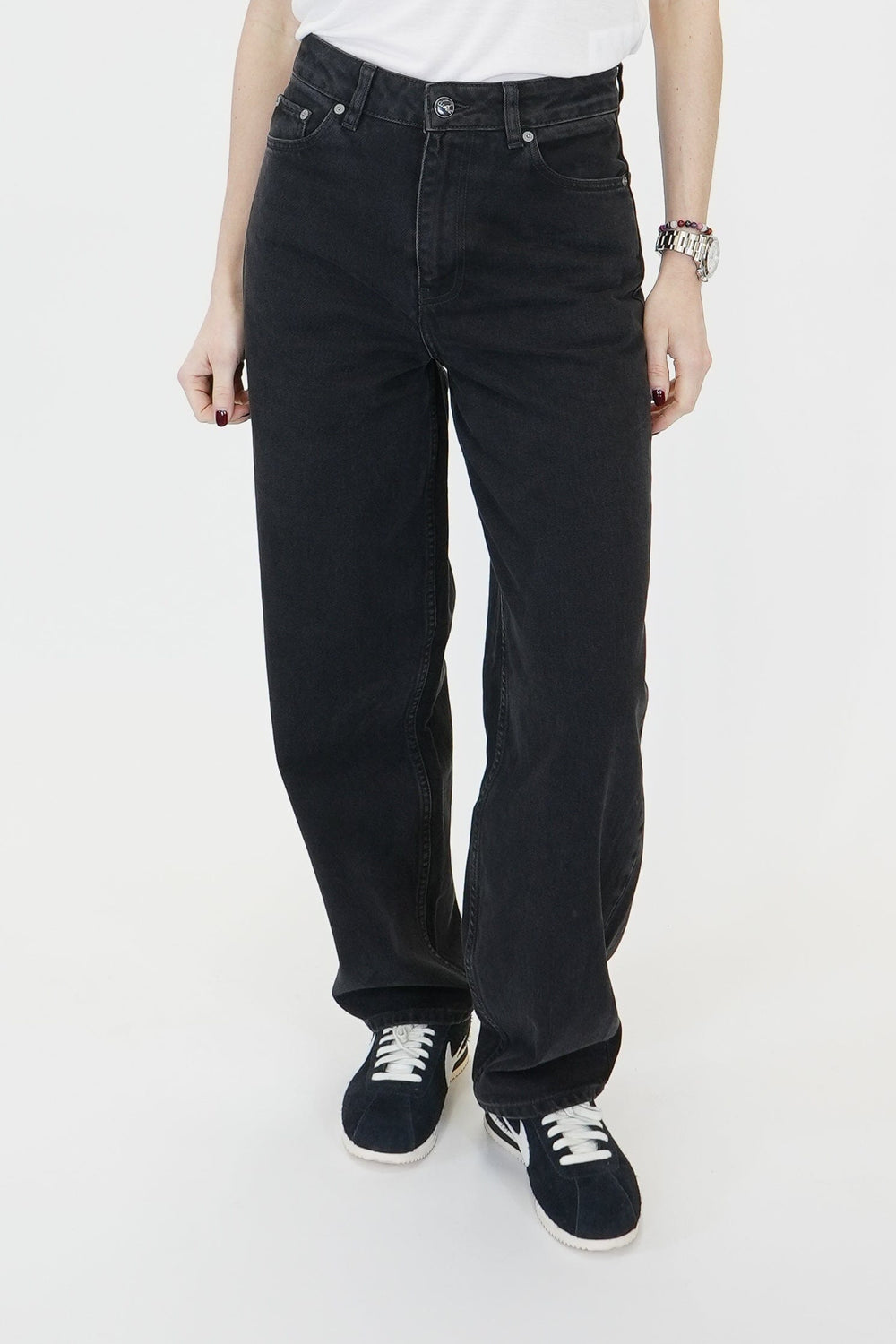 STARY RIGID DENIM WITH TAPERED LEG JEANS GANNI 