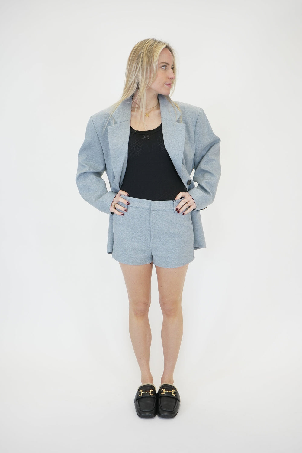 PAULIA MELANGE OZ BLAZER IN GREY BLAZER GESTUZ 