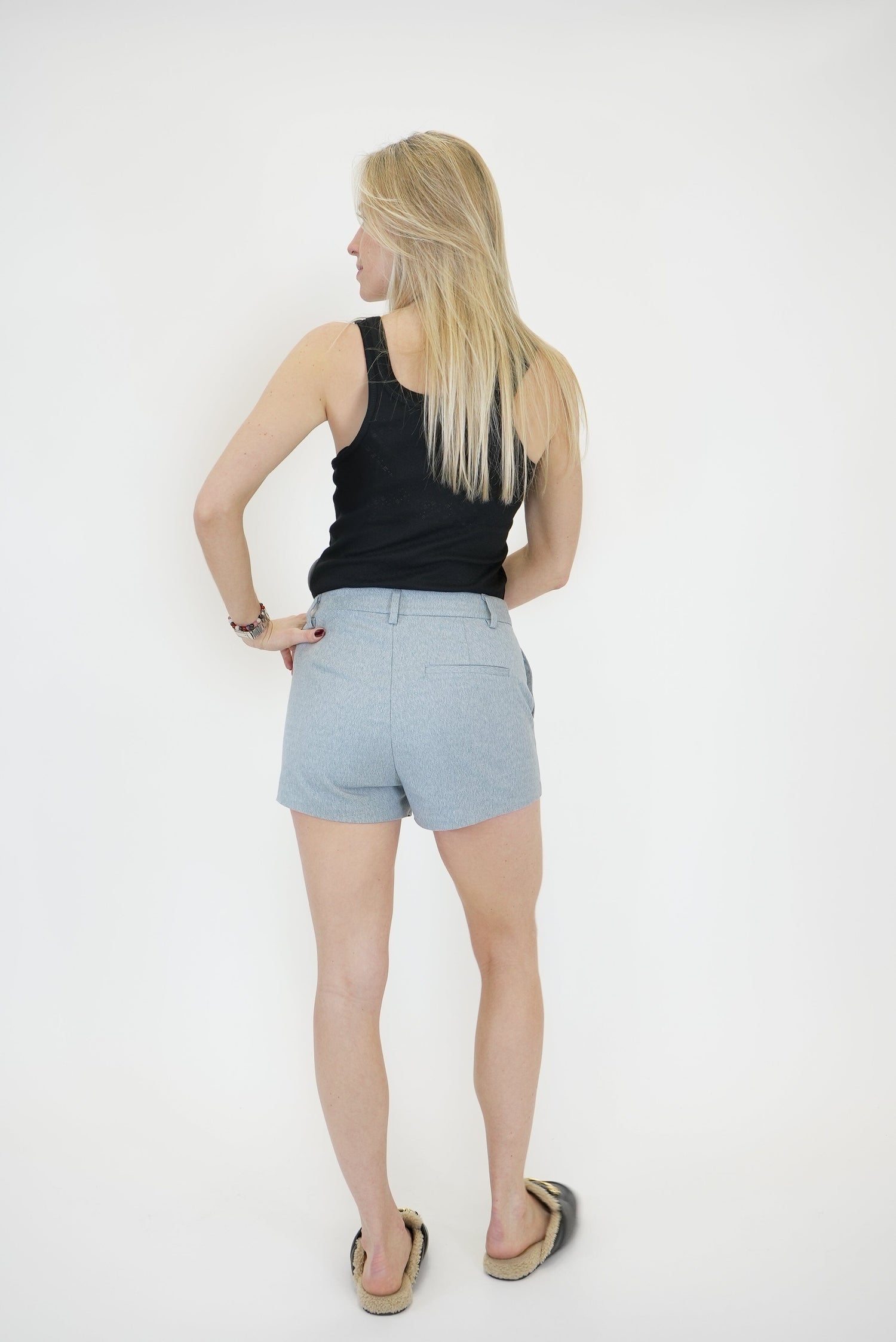 PAULIA MELANGE HW SHORTS IN GREY SHORT GESTUZ 