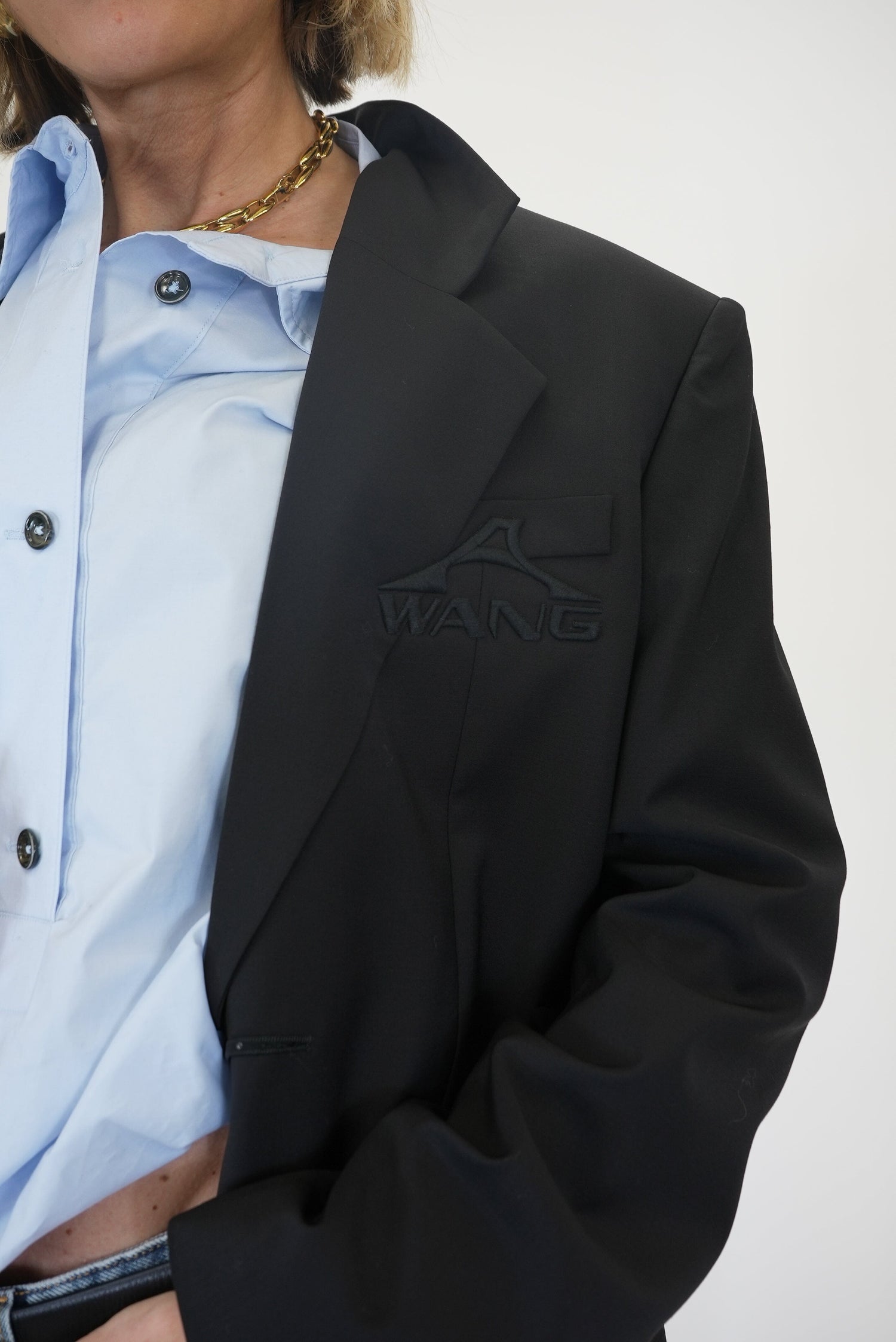 OVERSIZED BLAZER W/LOGO EMBROIDERY BLAZER ALEXANDER WANG 