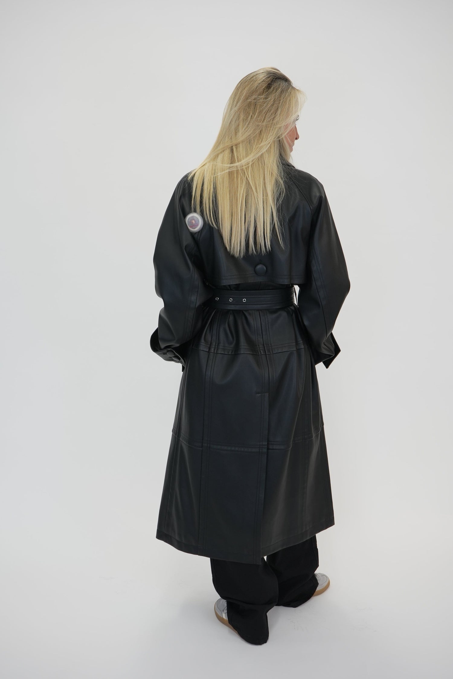 BETTY FAUX LEATHER TRENCH COAT COAT STAND STUDIO 