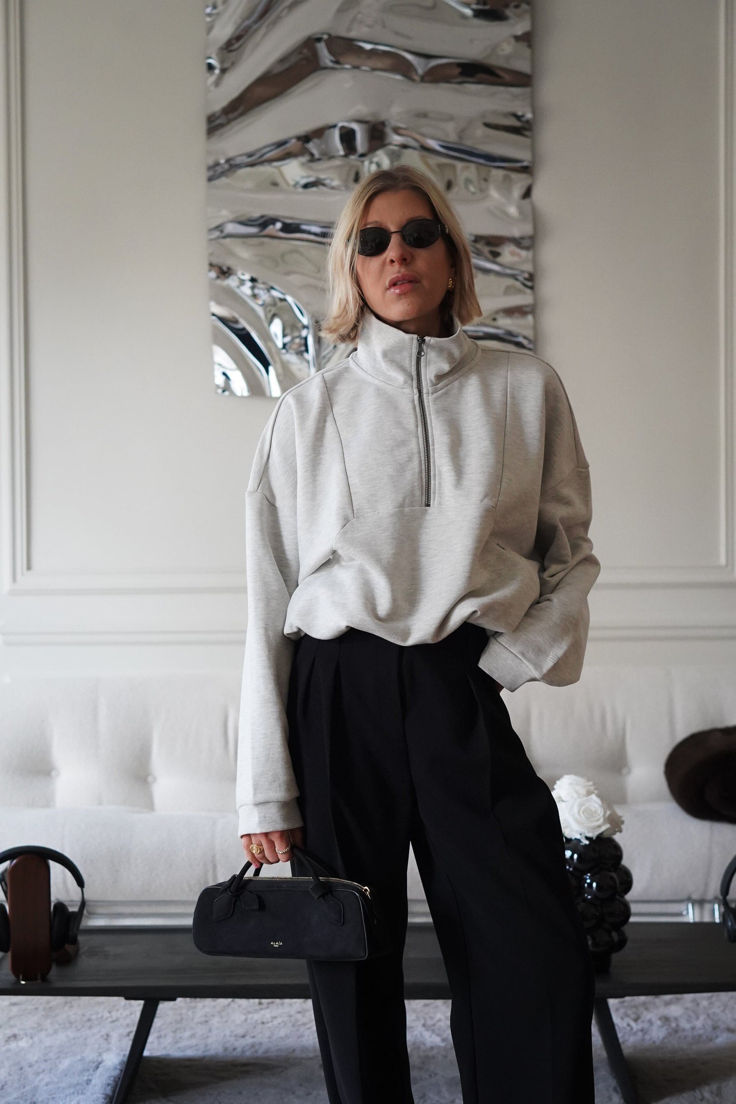 NORMI SWEATSHIRT IN LIGHT GREY SWEATSHIRT GESTUZ 