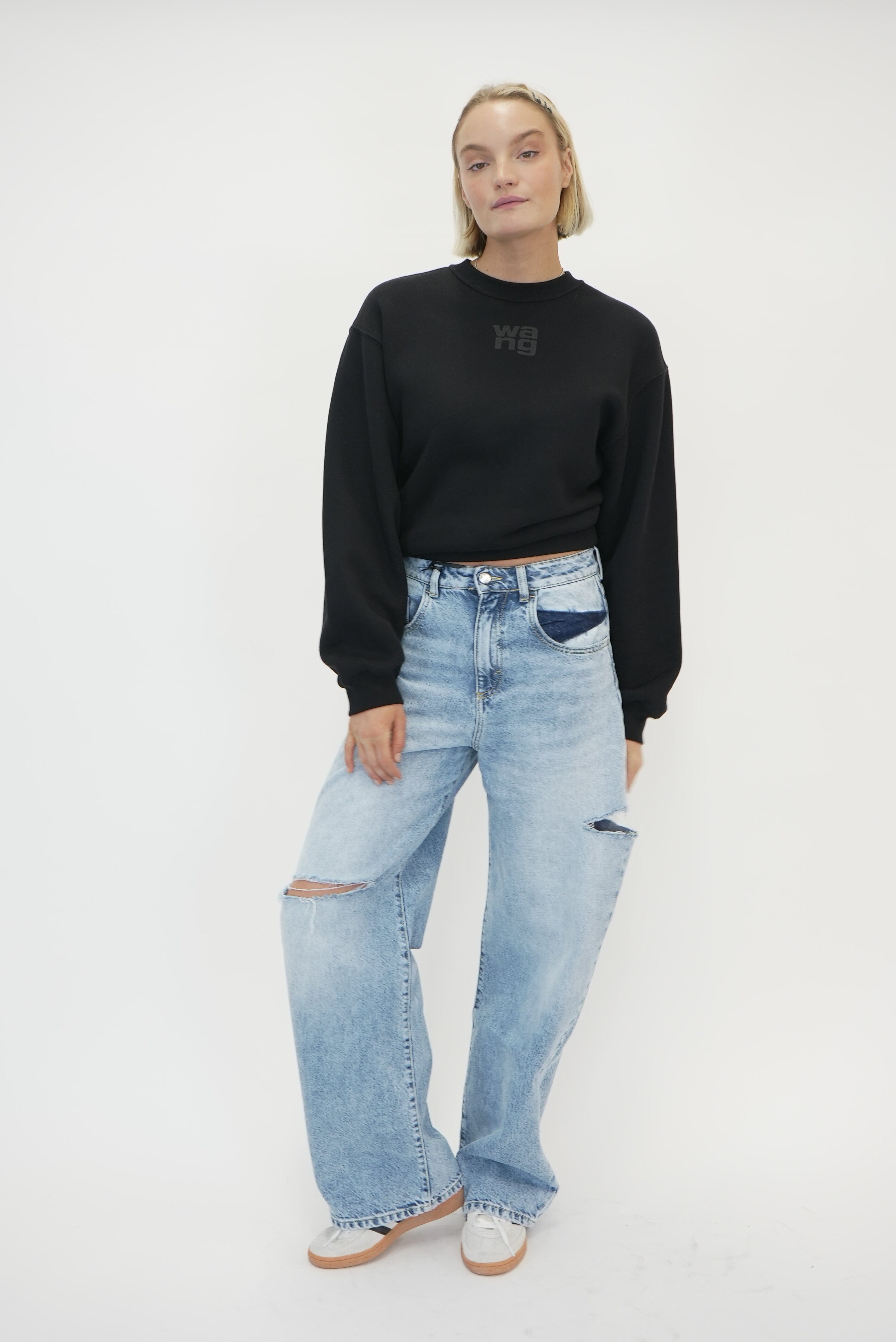 TERRY CREW SWEATSHIRT PUFF PAINT LOGO SWEATSHIRT ALEXANDER WANG 