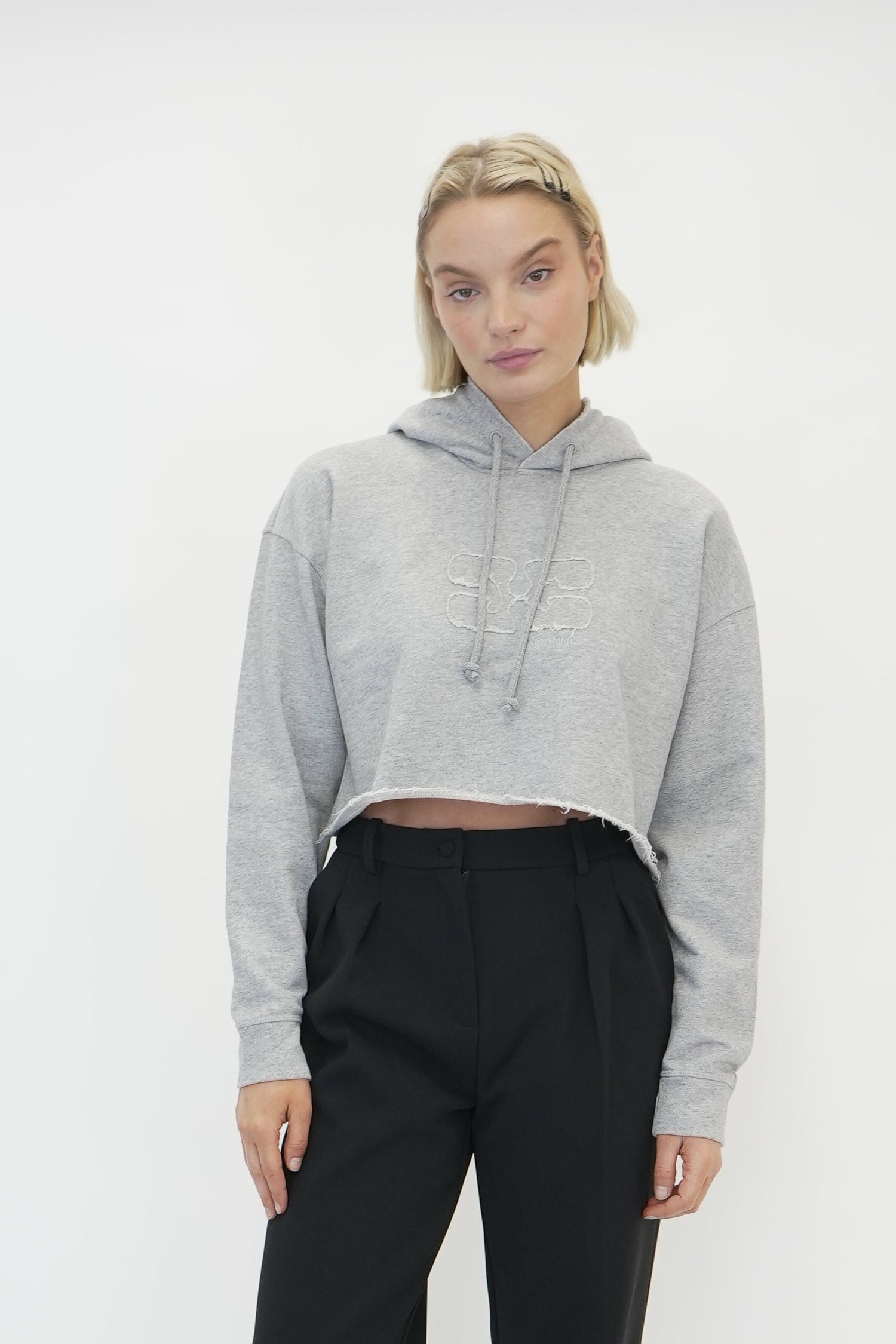 ISOLI OVERSIZED CROPPED HOODIE HOODIE GANNI 