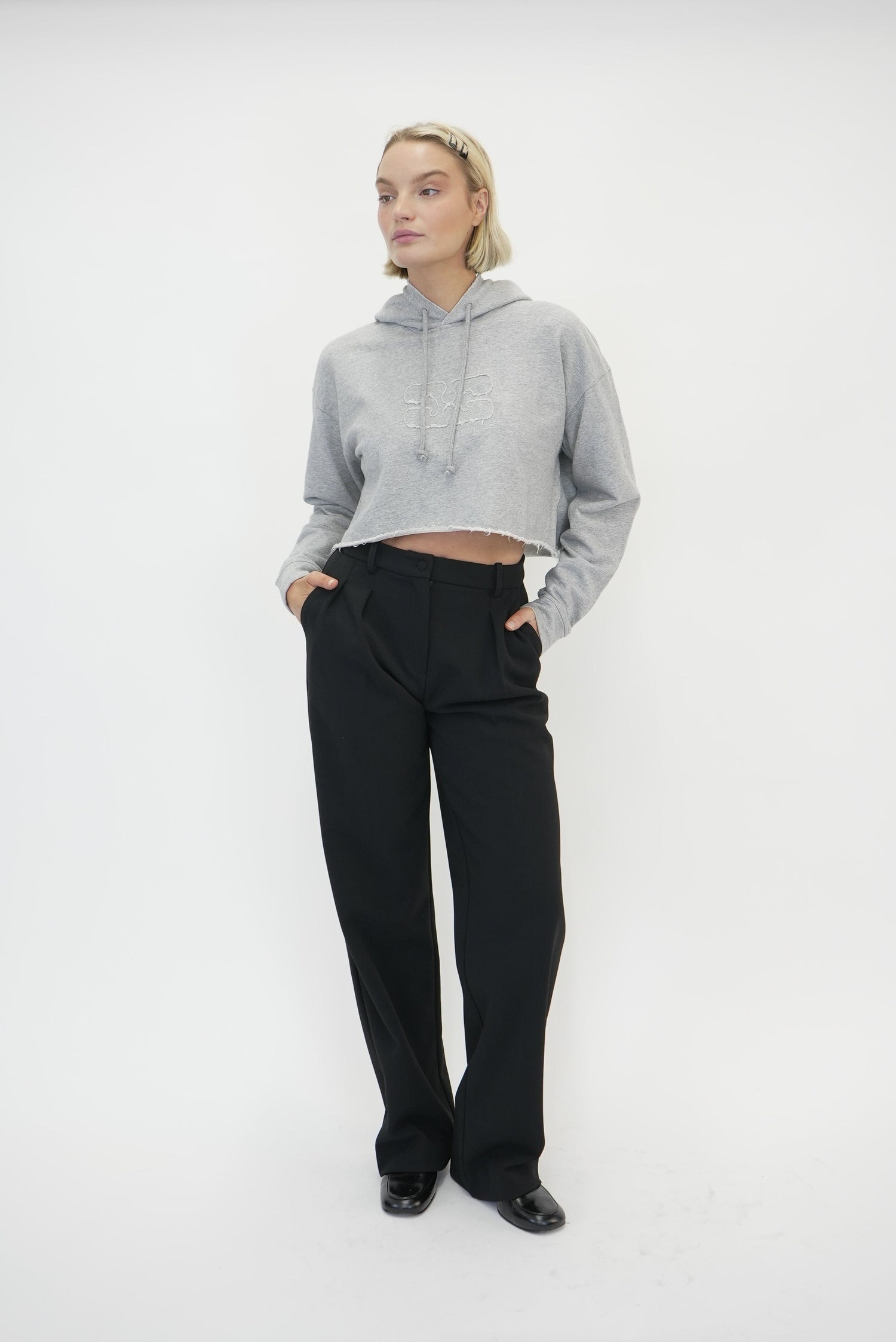 ISOLI OVERSIZED CROPPED HOODIE HOODIE GANNI 