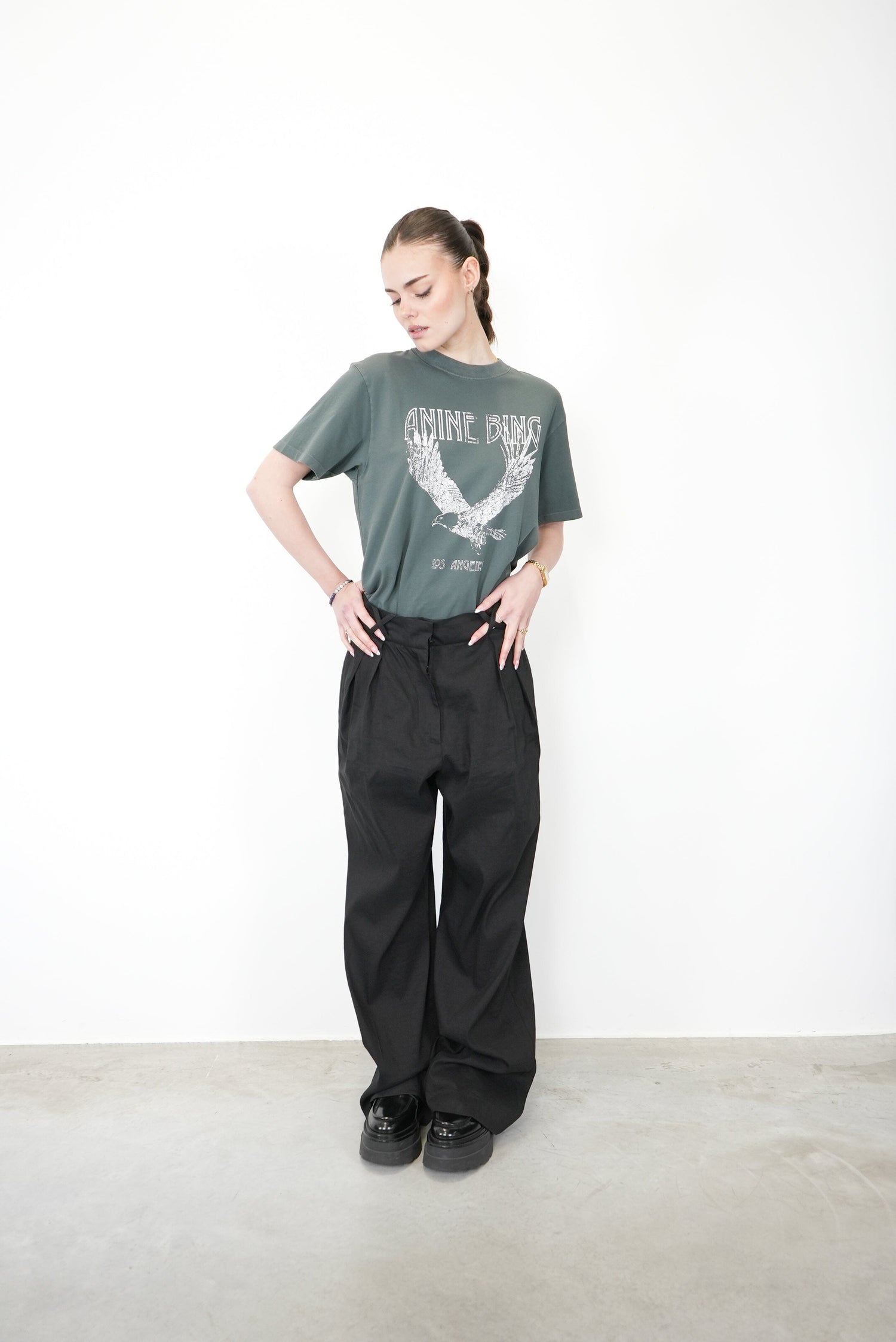 LILI OVERSIZED TEE WITH EAGLE PRINT ANINE BING ANINE BING 