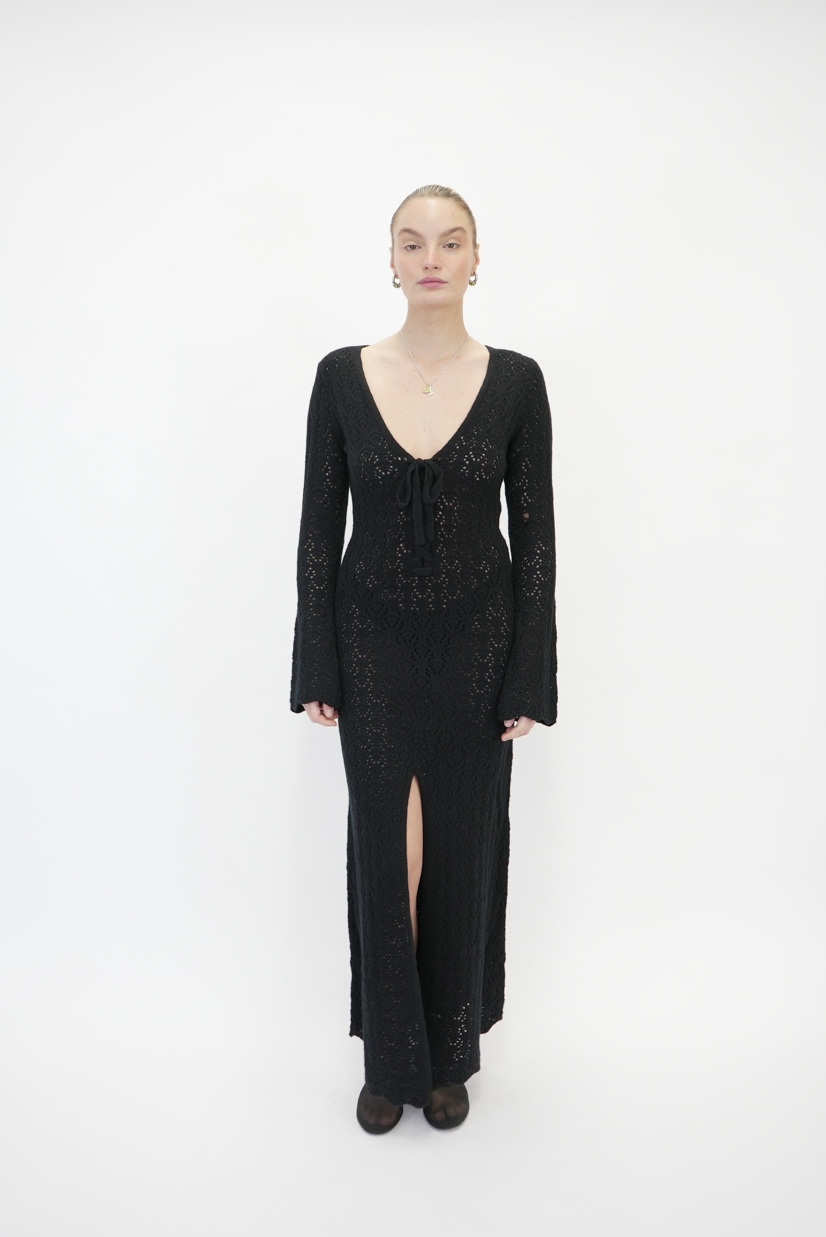 CANADA CROCHET DRESS IN BLACK DRESS THE GARMENT 