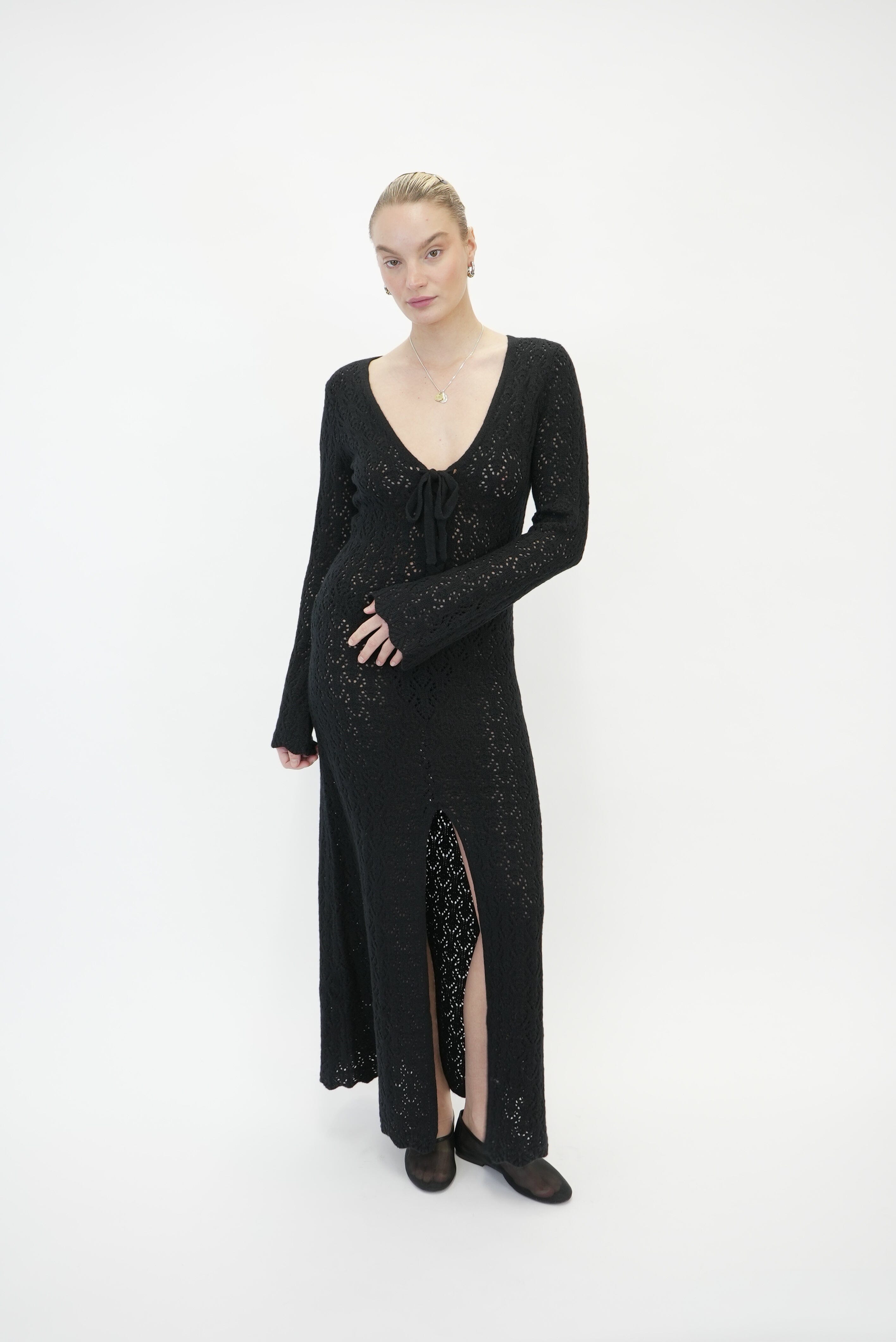 CANADA CROCHET DRESS IN BLACK DRESS THE GARMENT 