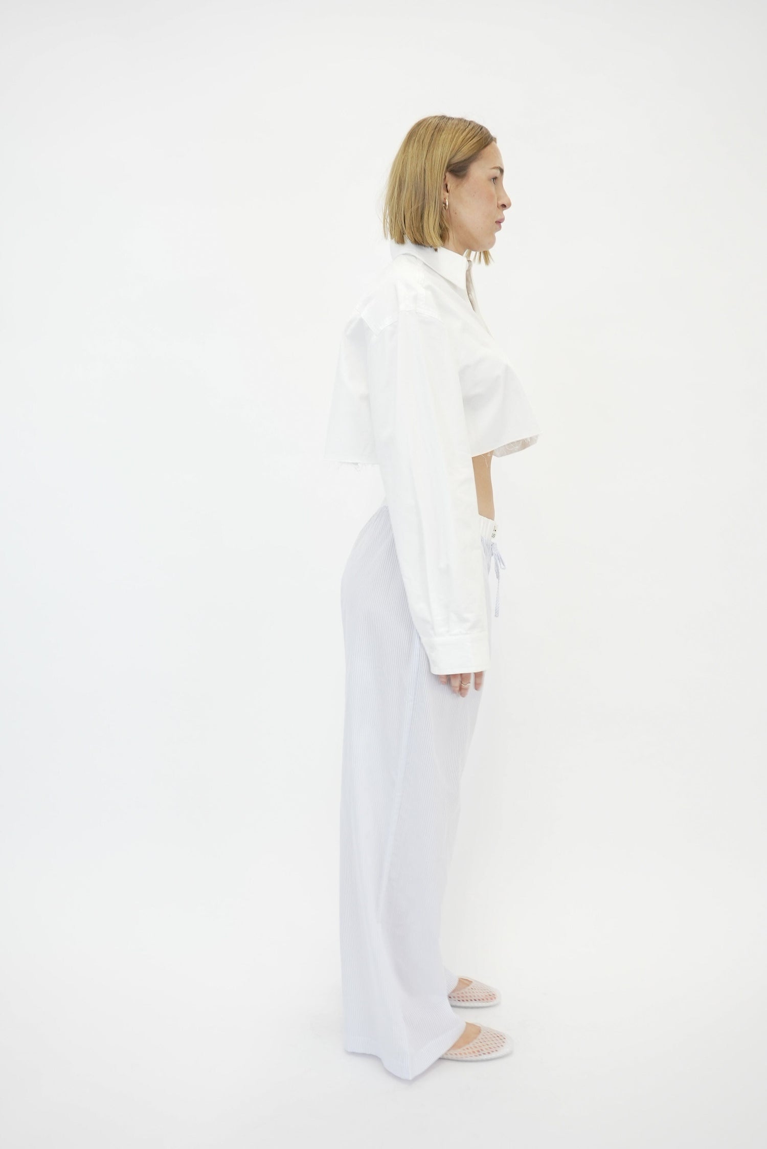 DAISY PANTS IN WHITE/BLUE STRIPE PANTS DESIGNERS REMIX 