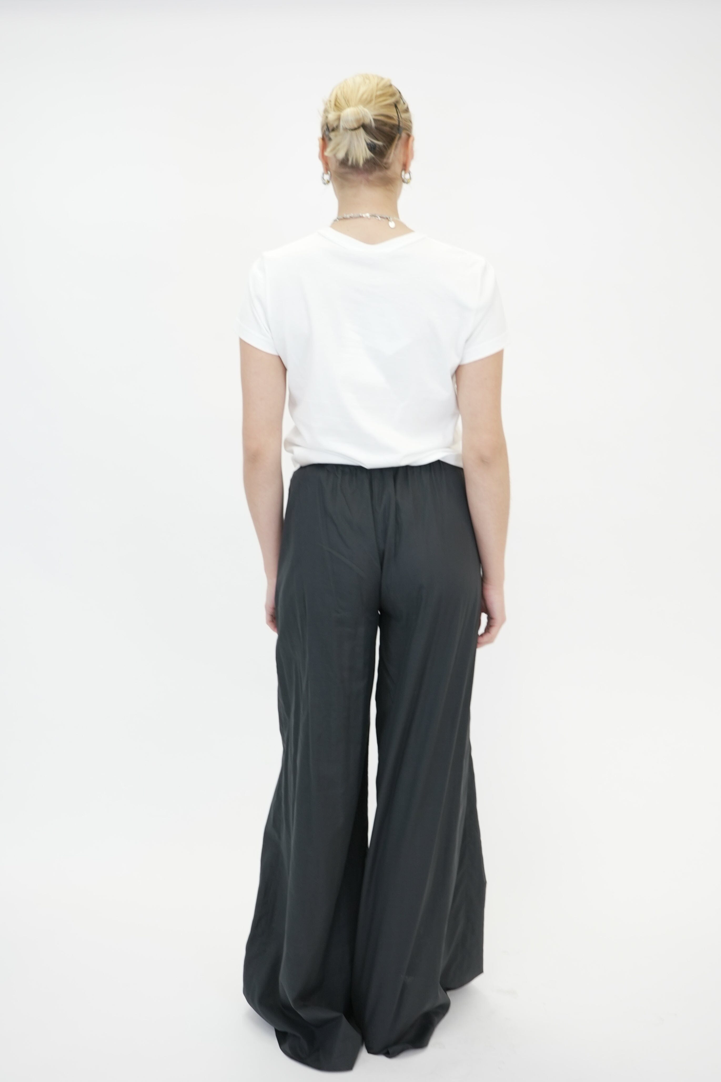 ESSENTIAL JSY SHRUNK TEE W/ PUFF LOGO & BOUND NECK IN WHITE TSHIRT ALEXANDER WANG 