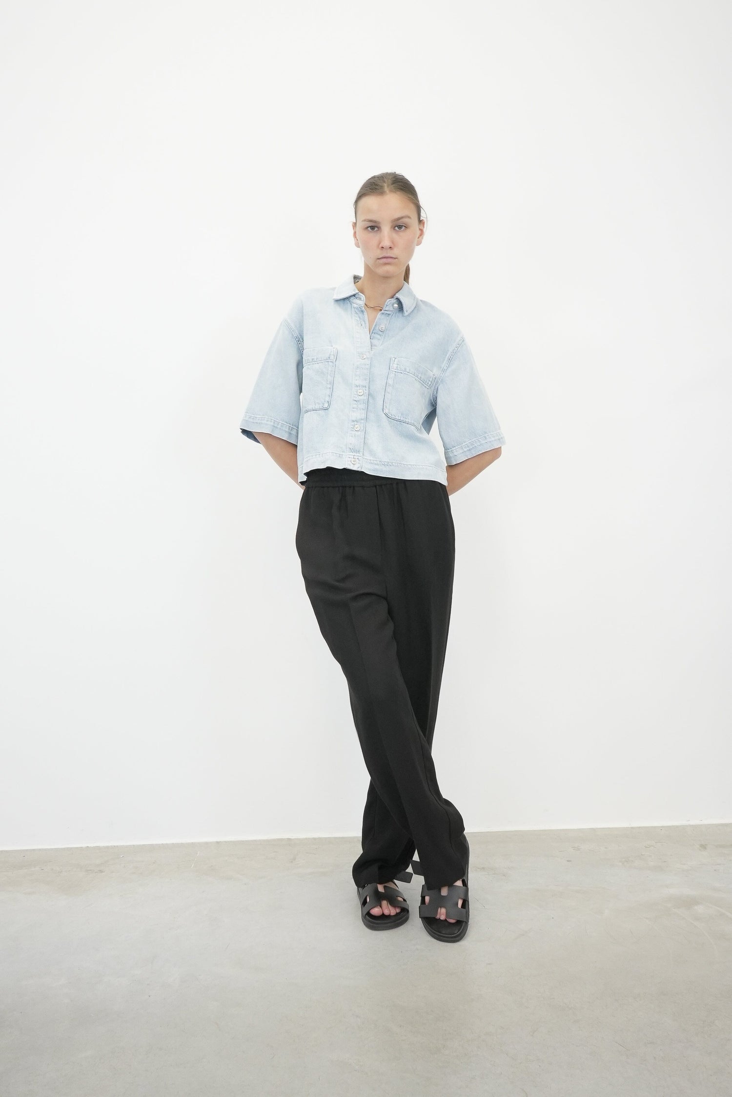 ULTRA FEATHERWEIGHT LENNA CROP SHIRT JEANS RAG & BONE 