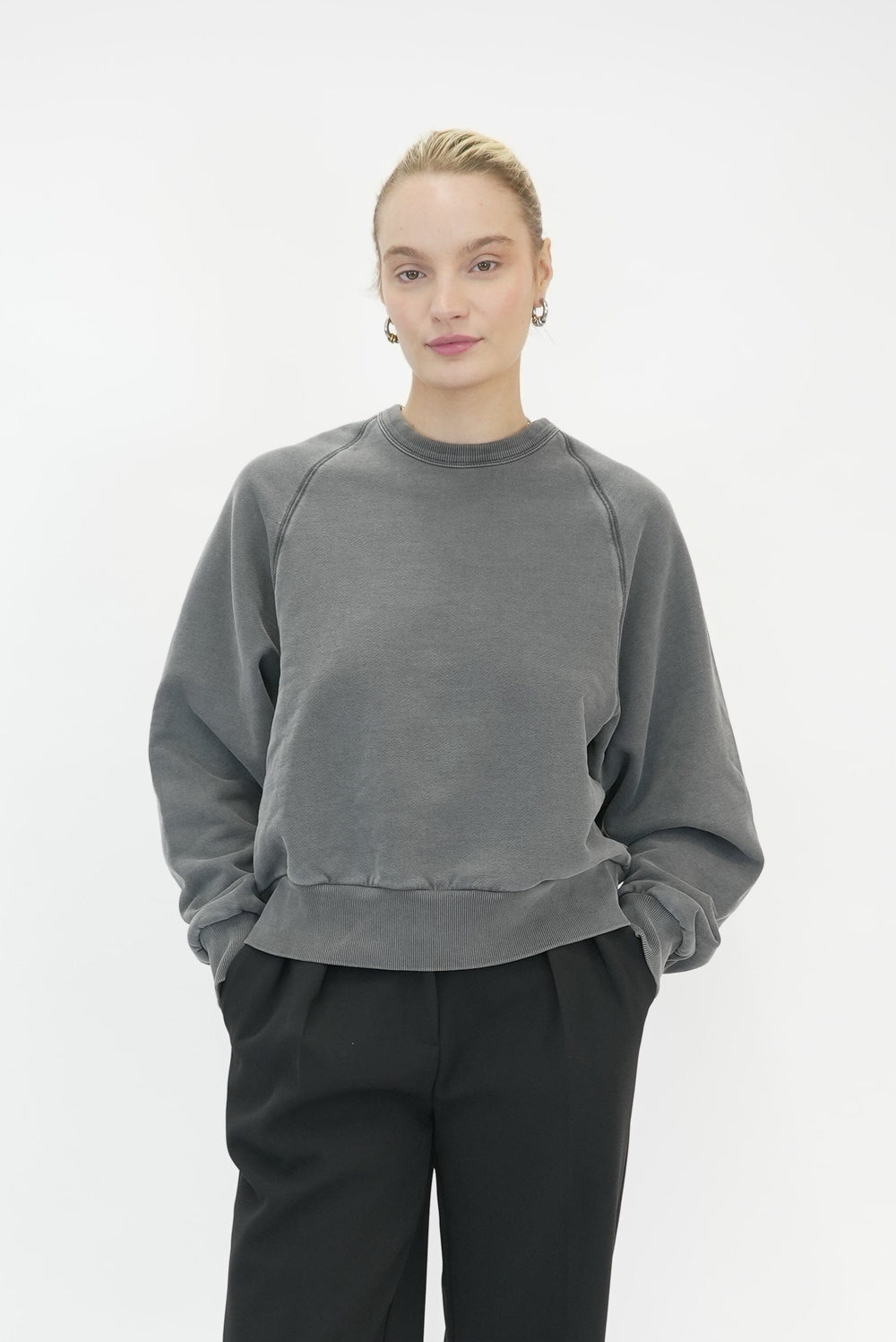 CARHARTT-W' TAOS SWEAT-FLINT GARMENT DYED SWEATSHIRT CARHARTT 