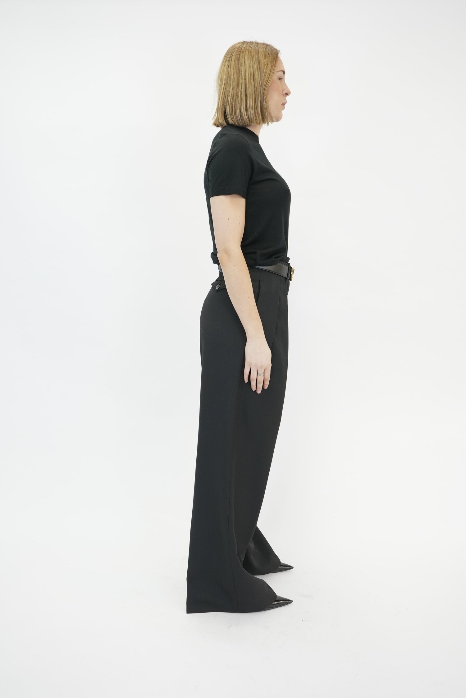 BASIC TEE IN REGAL WOOL IN BLACK KNIT THEORY 