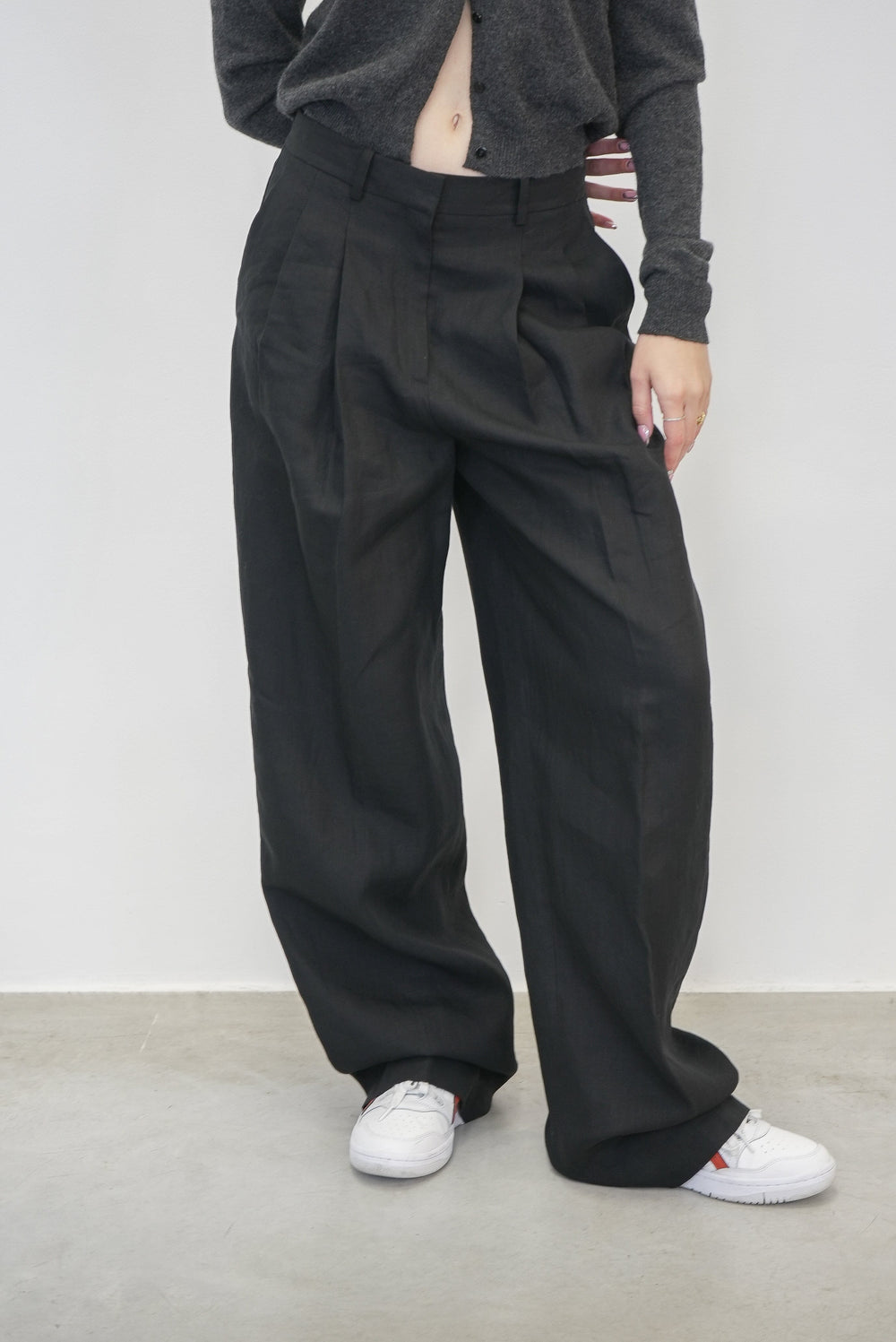 DOUBLE PLEAT PANT IN LINEN PANTS THEORY 