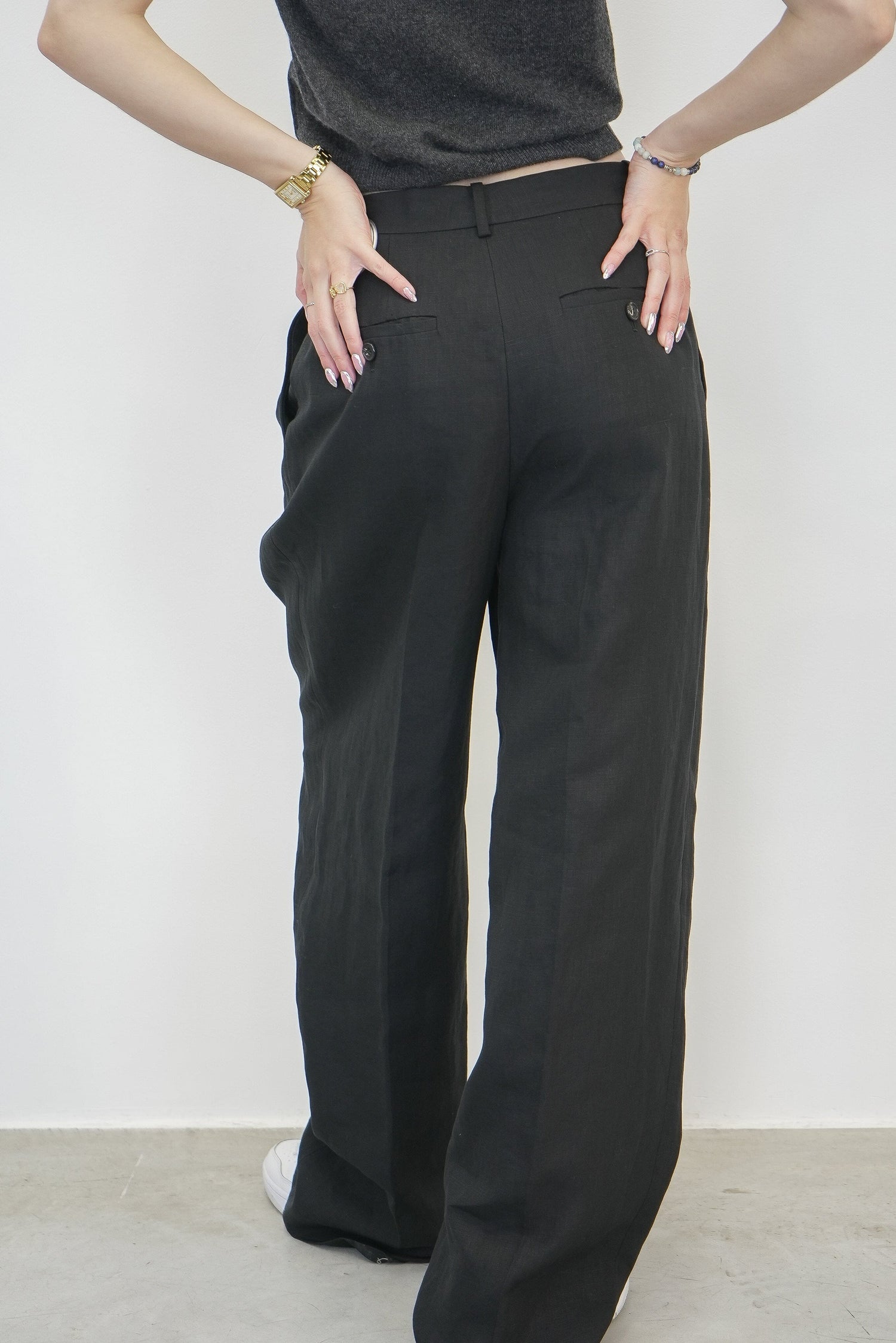 DOUBLE PLEAT PANT IN LINEN PANTS THEORY 