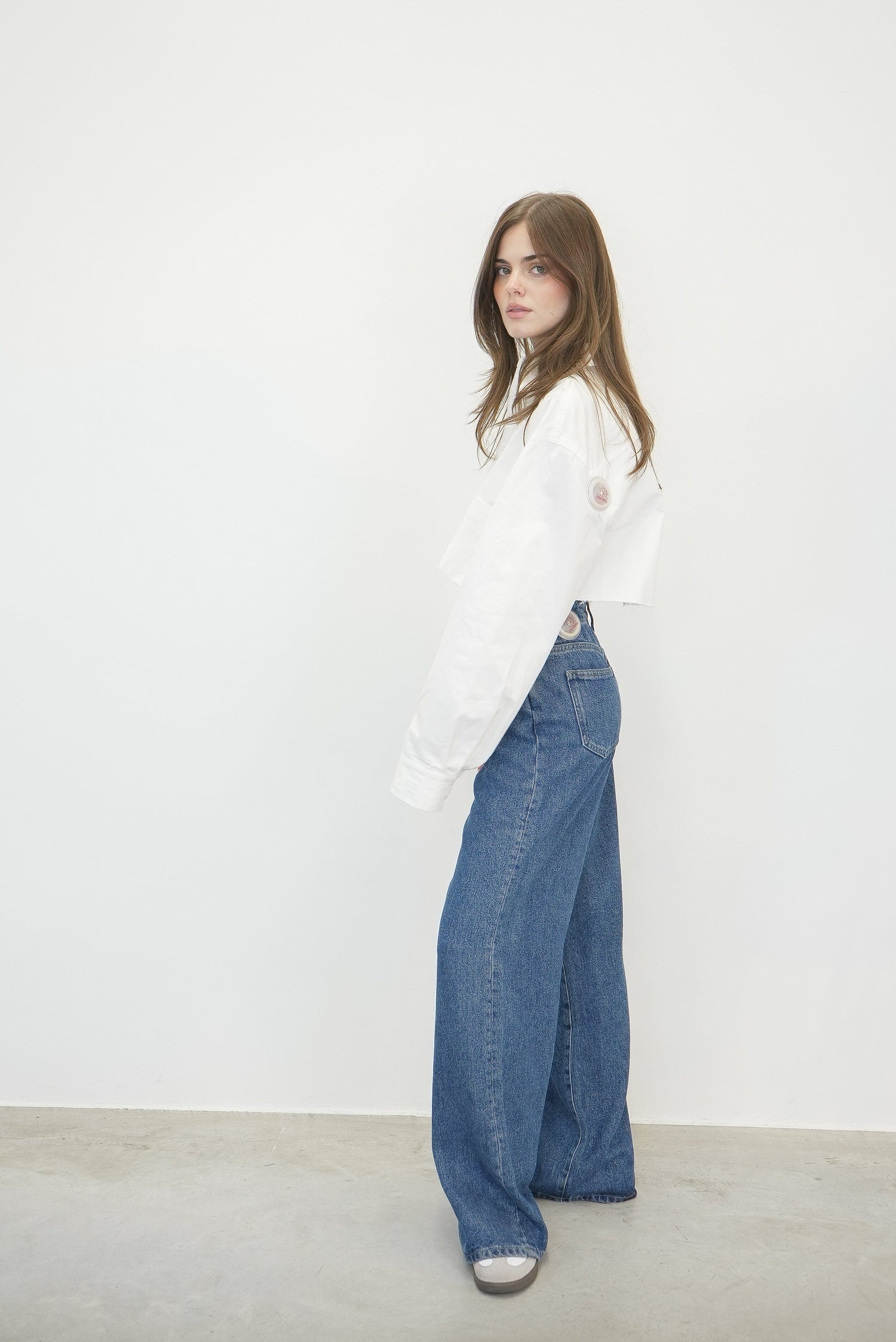 DRAWSTRING WIDE LEG JEANS FRAME 