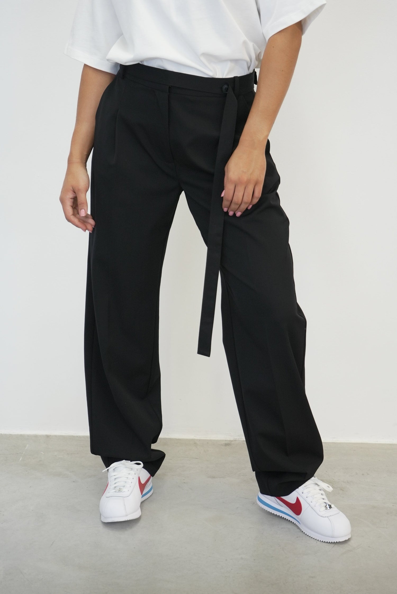 RELAXED FIT BELTED PANTS PANTS ST AGNI 