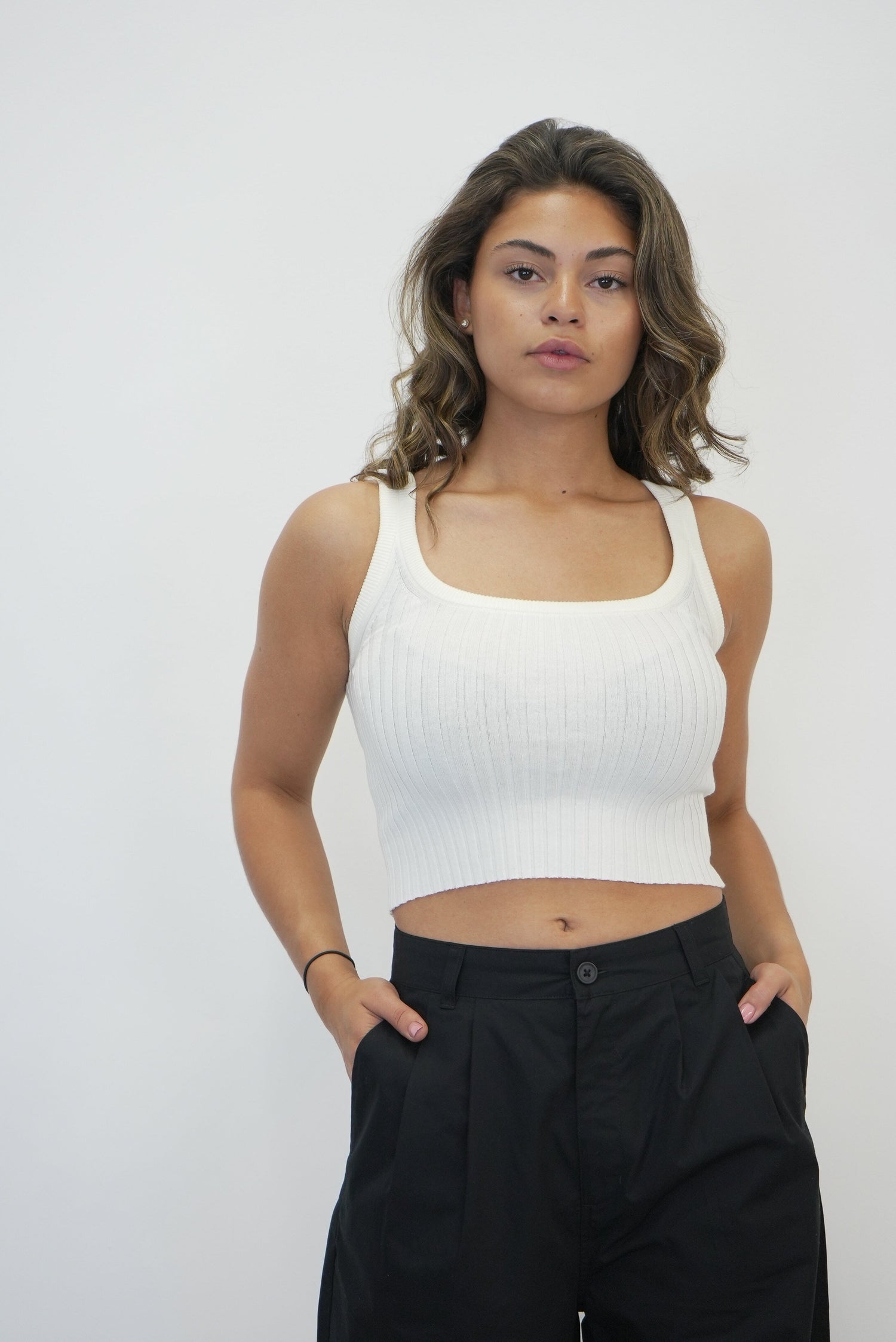 PAPILLA CROP TOP IN WHITE TOP MAX MARA 