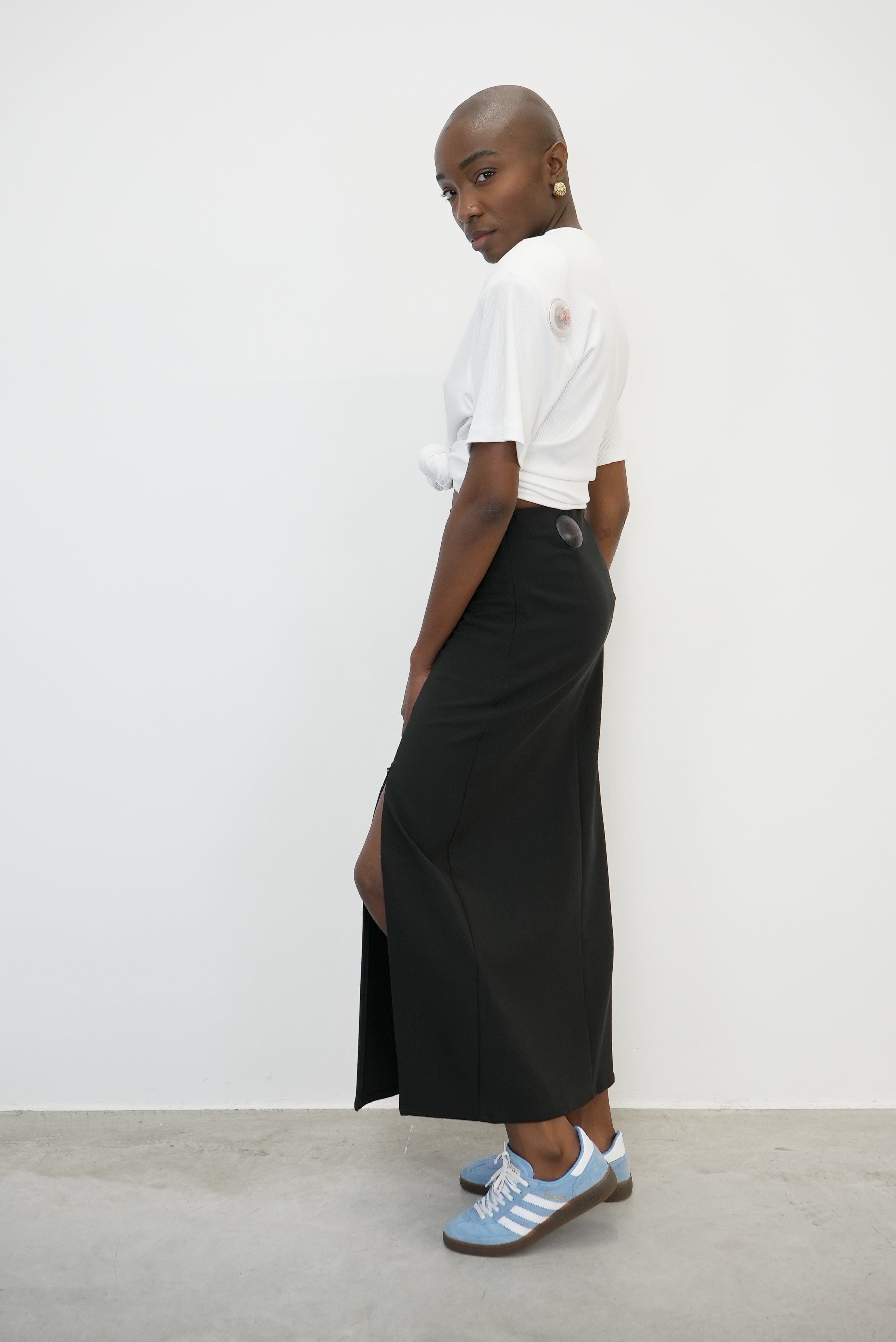 JOELLE MID LENGHT SKIRT WITH SIDE OPENING SKIRT GESTUZ 