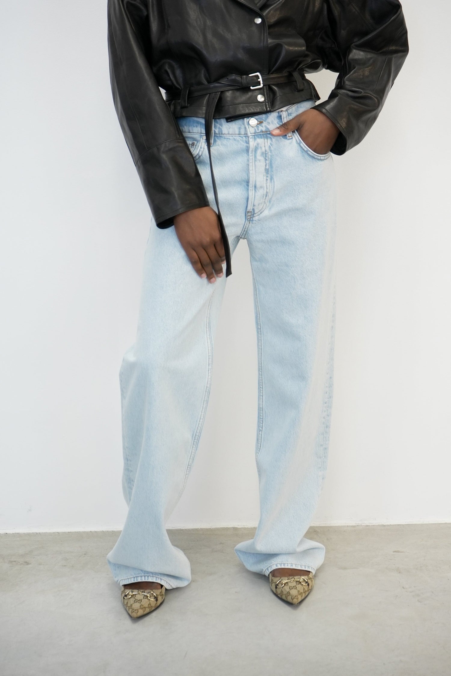 HUGH JEAN IN BLEACHED BLUE JEAN ANINE BING 