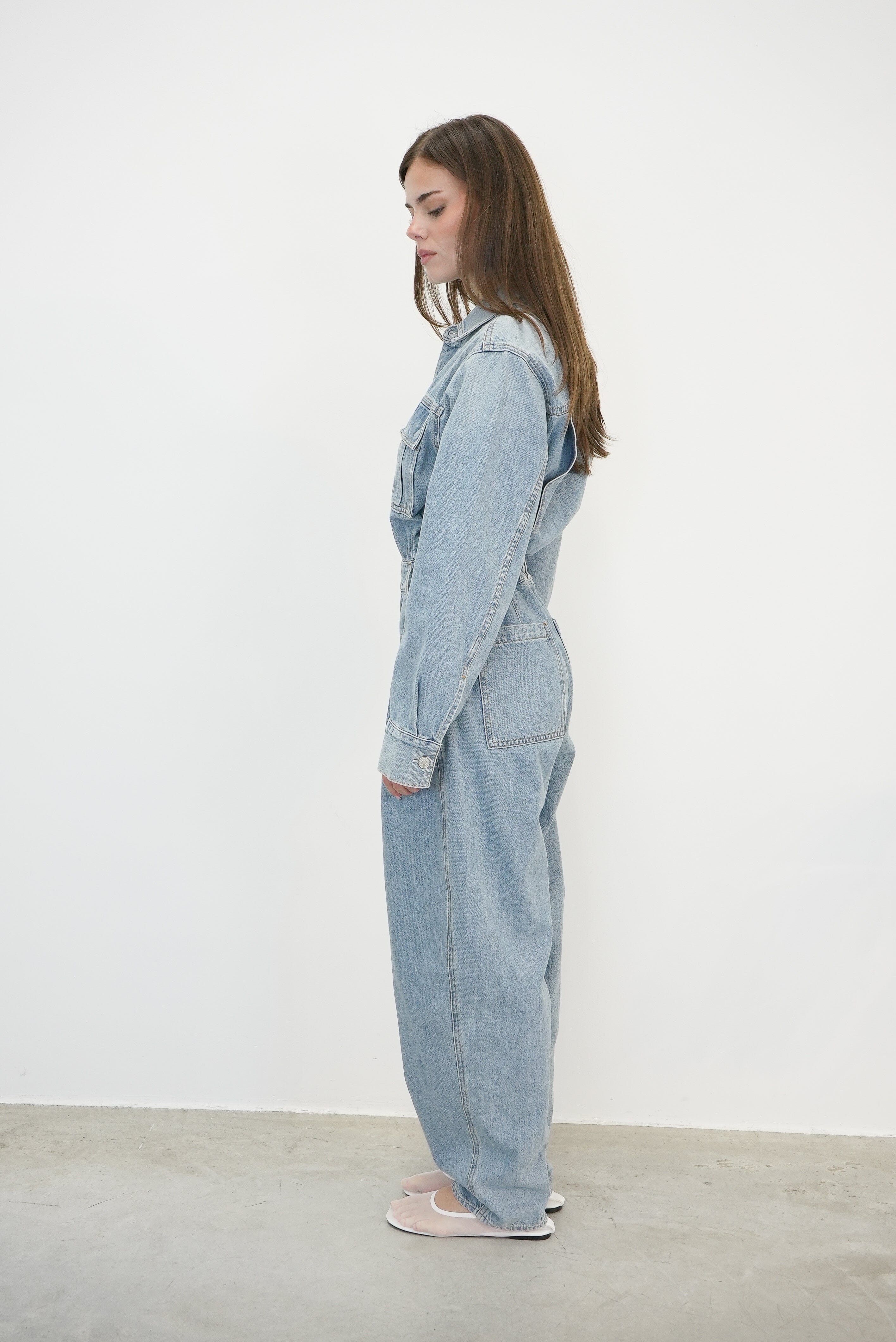 SILKA TAPERED LEG JUMPSUIT WITH ELASTIC WAIST JUMPSUIT AGOLDE 