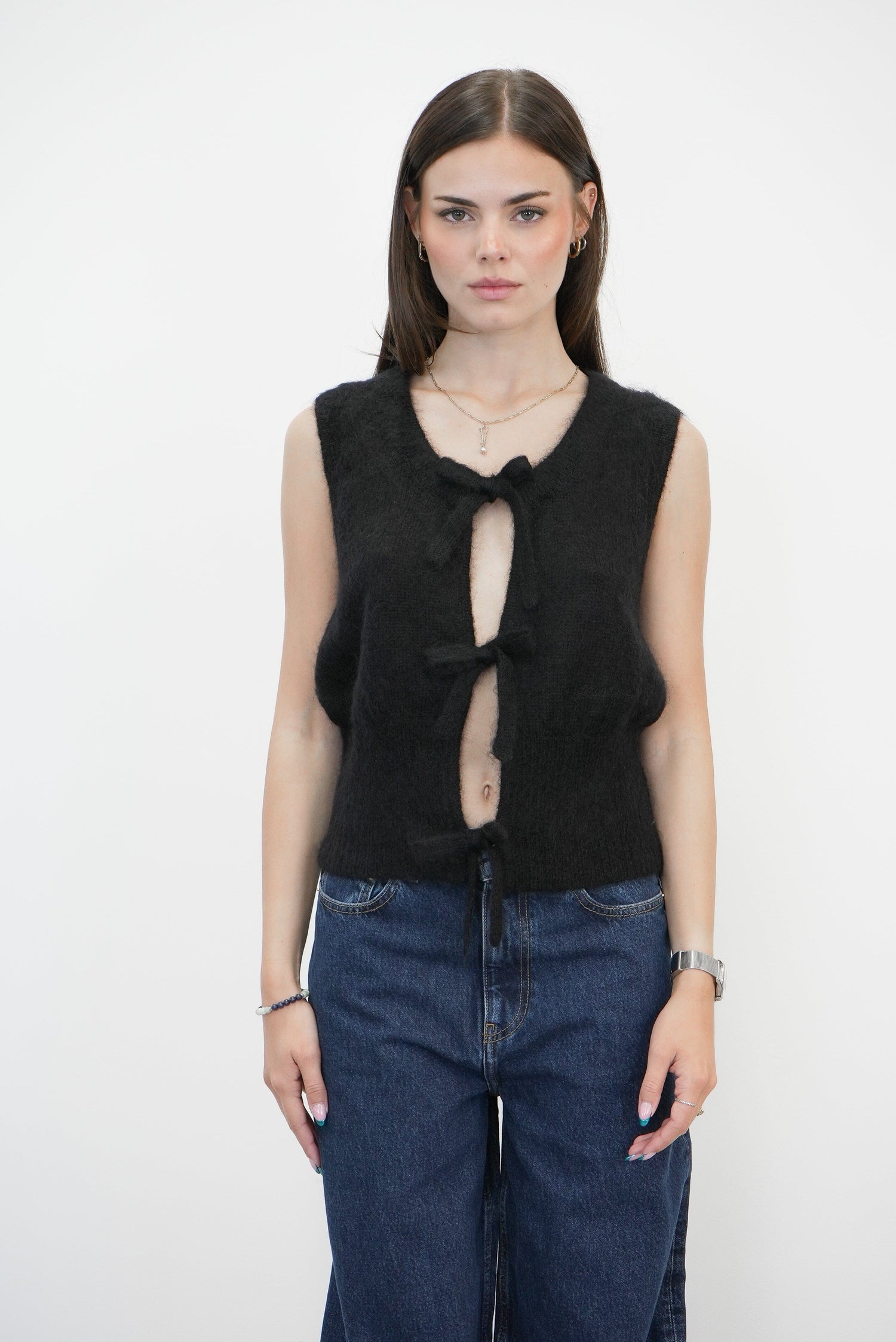 LIGHT MOHAIR TEE STRING VEST KNIT GANNI 