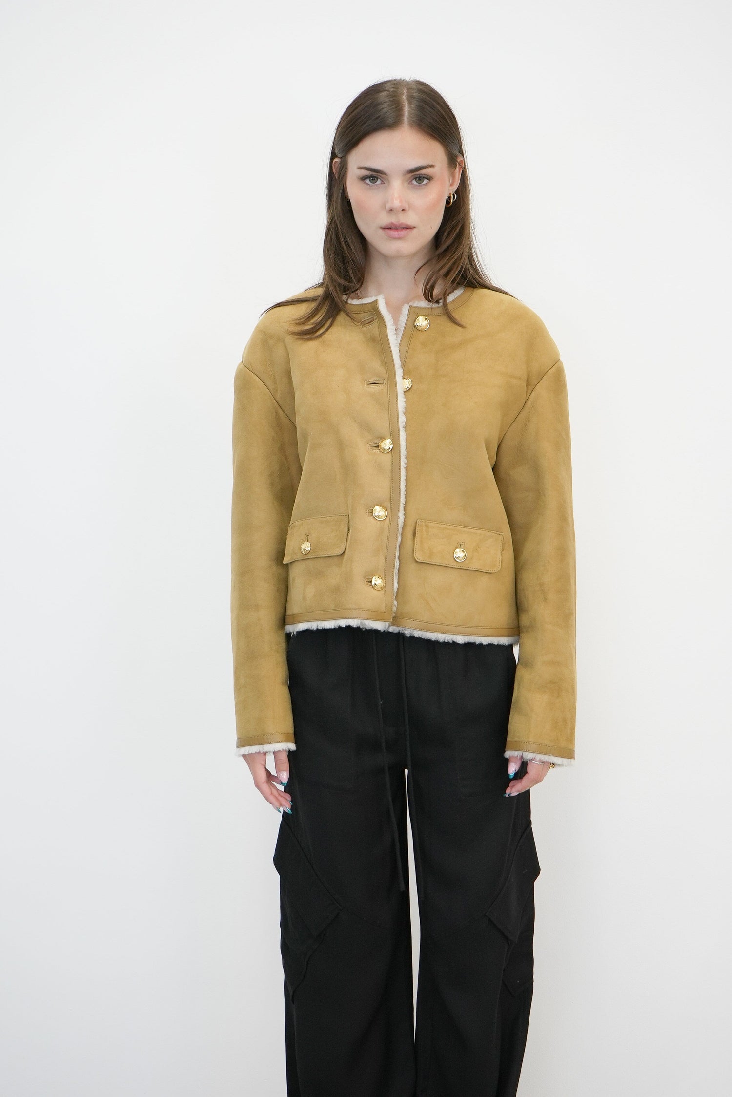 ZANIE SHORT SHEARLING COAT COAT NILI NOTAN 