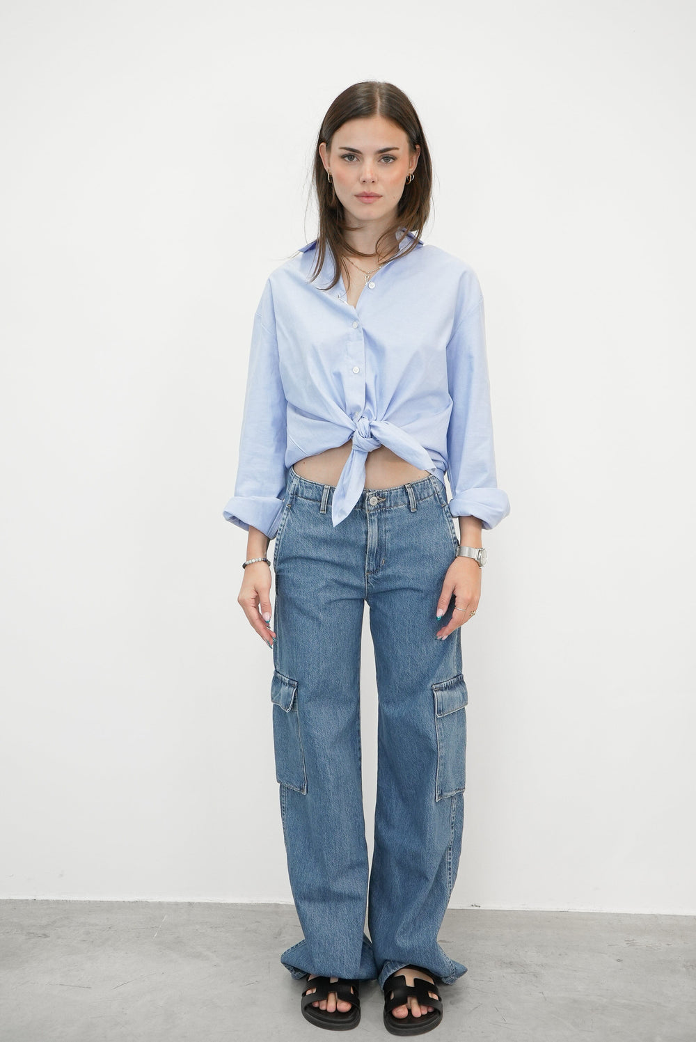 HALEY OVERSIZED SHIRT IN KELP BLUE SHIRT SAMSOE SAMSOE 