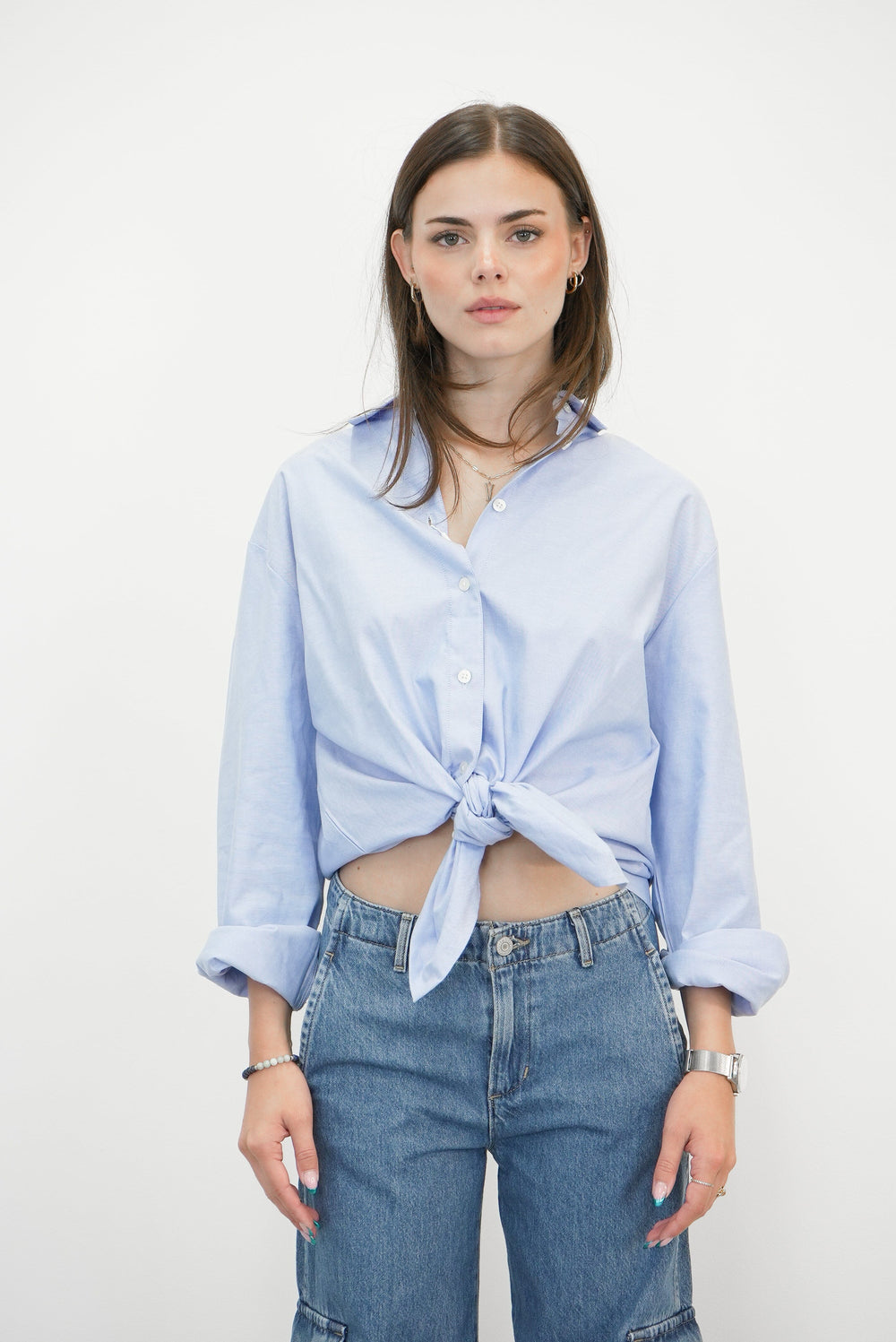 HALEY OVERSIZED SHIRT IN KELP BLUE SHIRT SAMSOE SAMSOE 