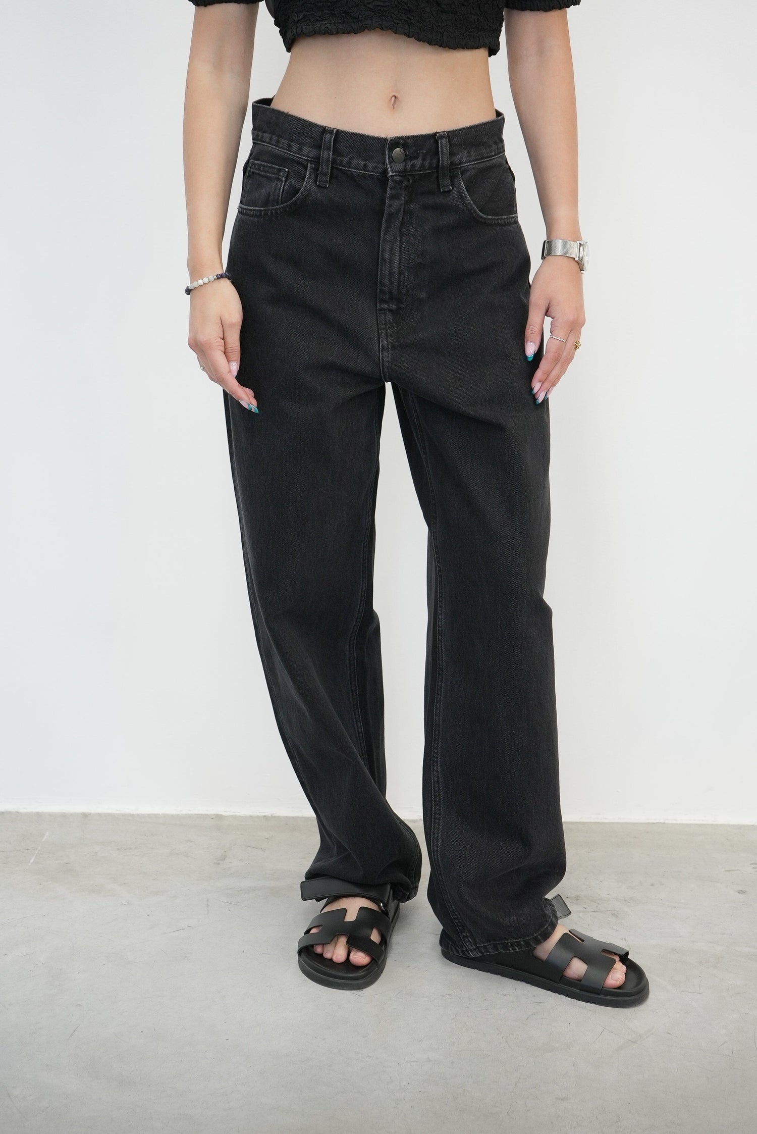 BRANDON PANT IN BLACK STONE WASHED PANT CARHARTT 