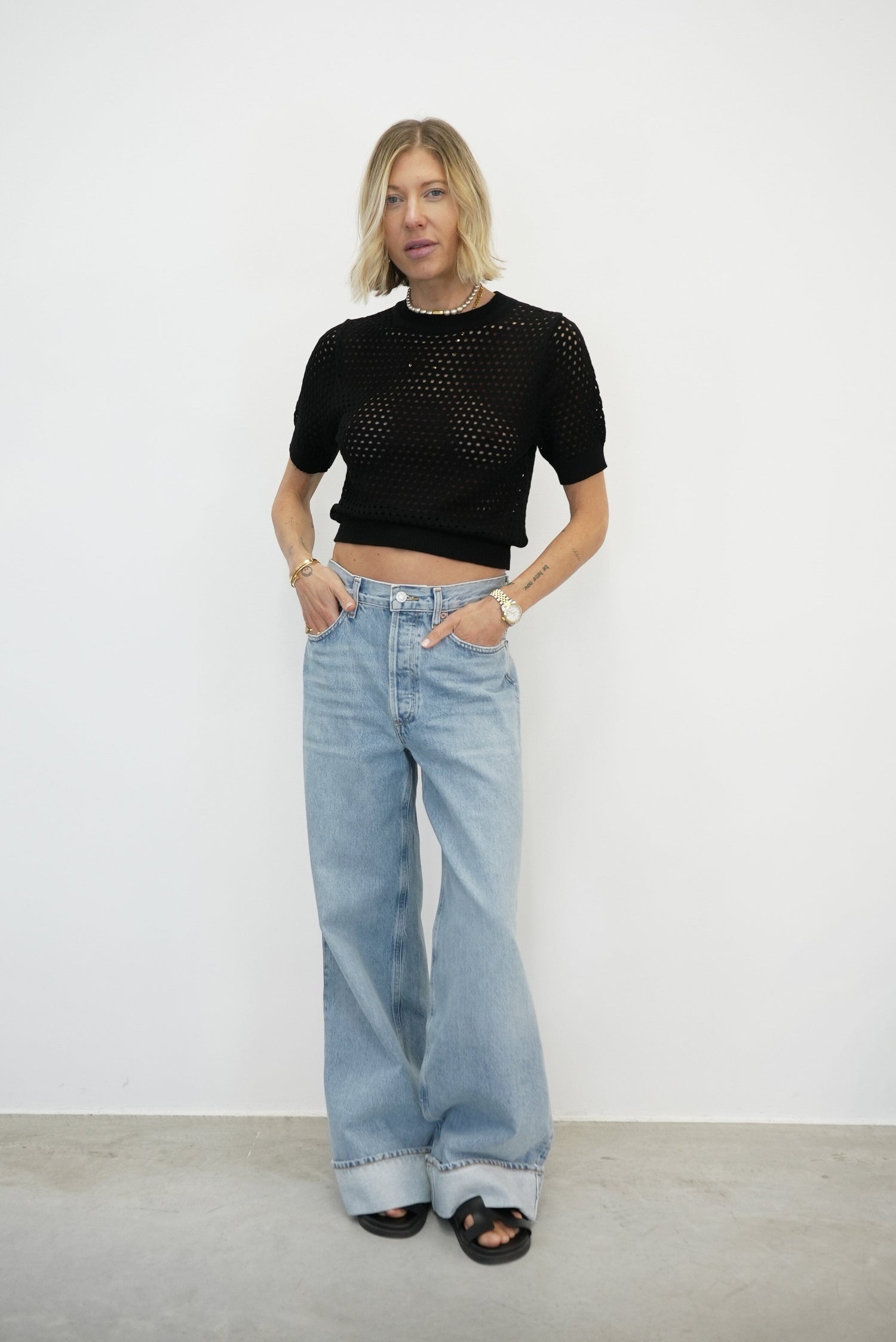 DAME WIDE LEG CUFF DETAIL JEANS JEANS AGOLDE 