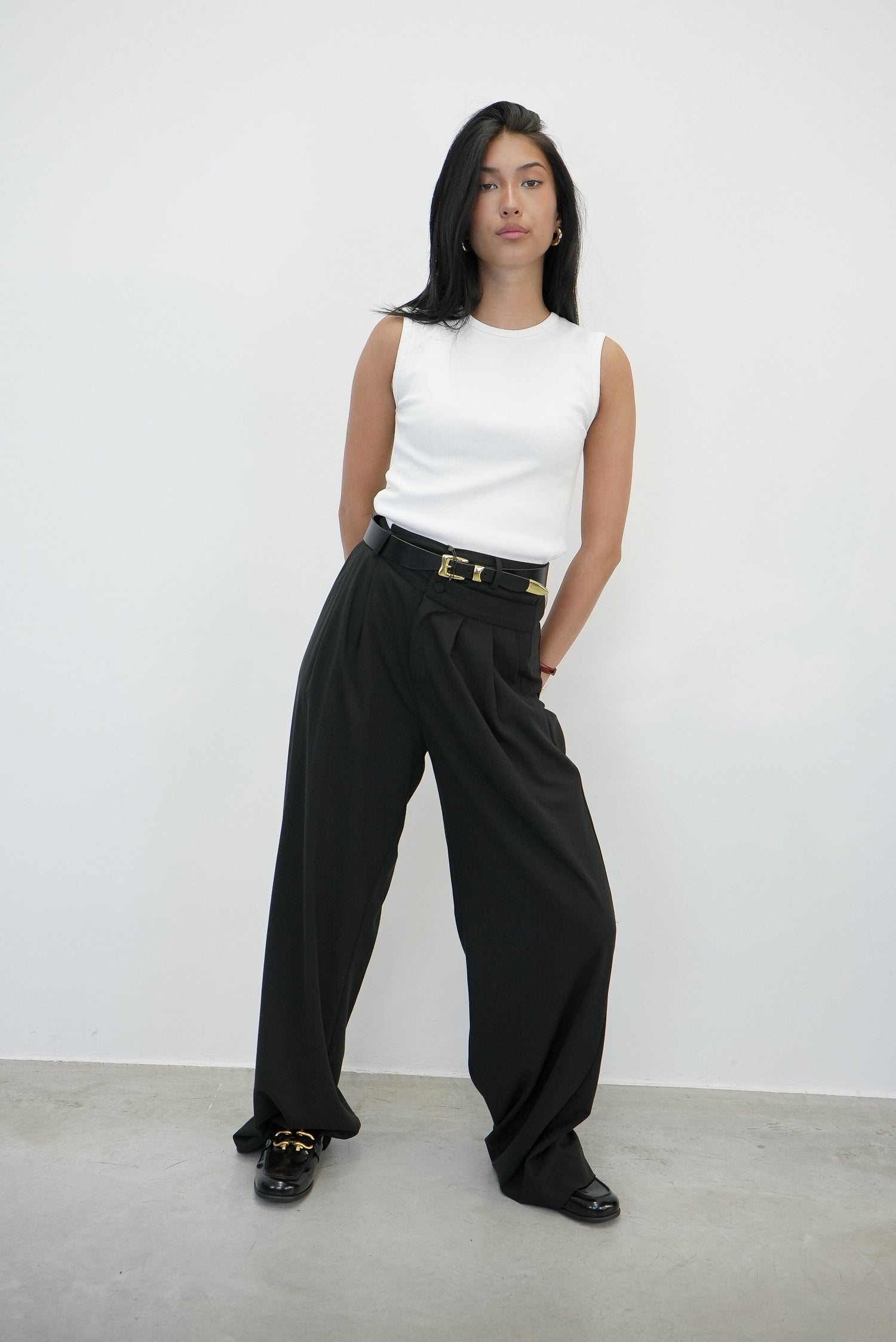 TITOU ASYMMETRIC WIDE LEG PANTS Pants KURE 