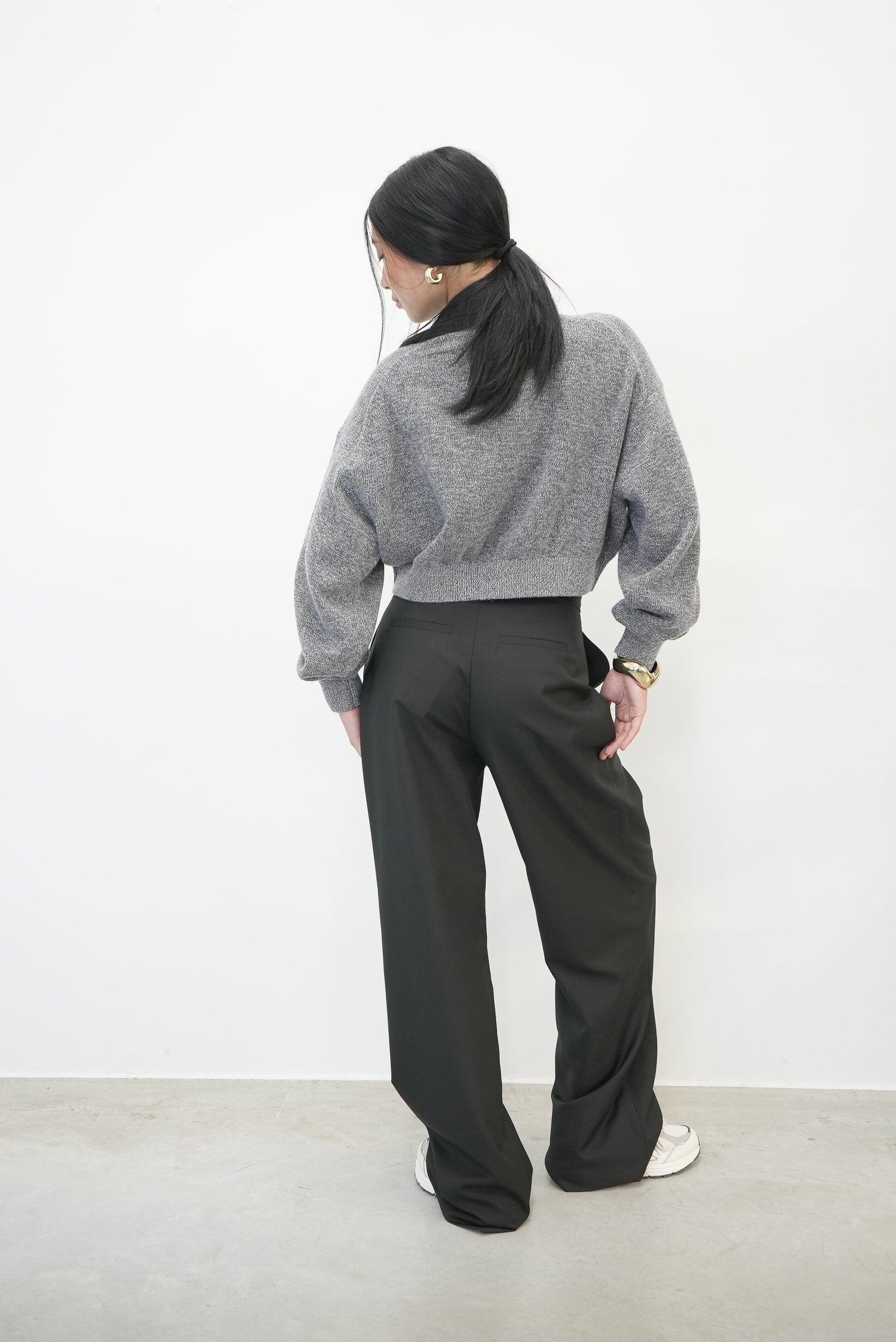 TURTLENECK PULLOVER WITH EMBOSSED LOGO IN GREY MULTI PULLOVER ALEXANDER WANG 