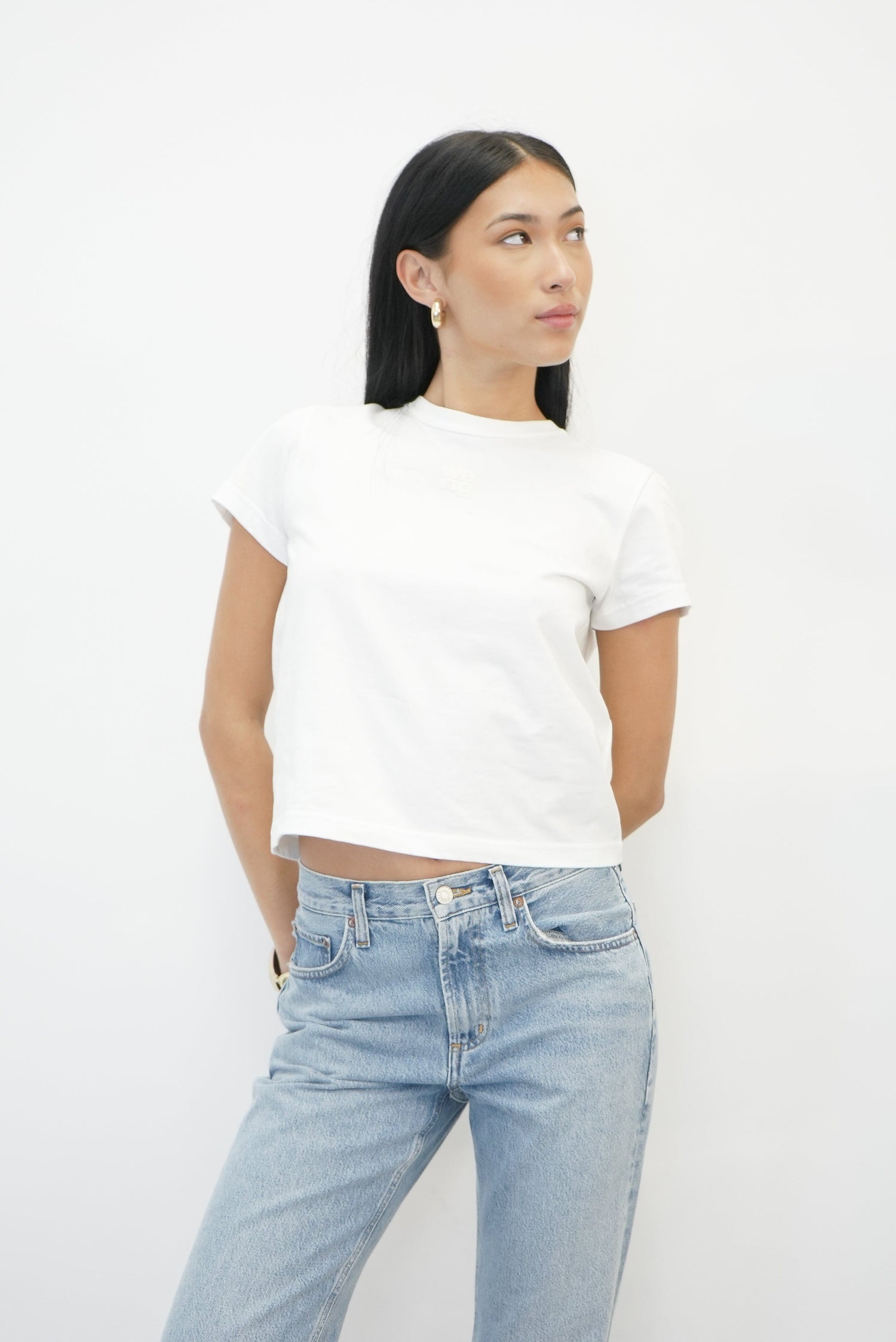 ESSENTIAL TEE PUFF LOGO IN WHITE TSHIRT ALEXANDER WANG 