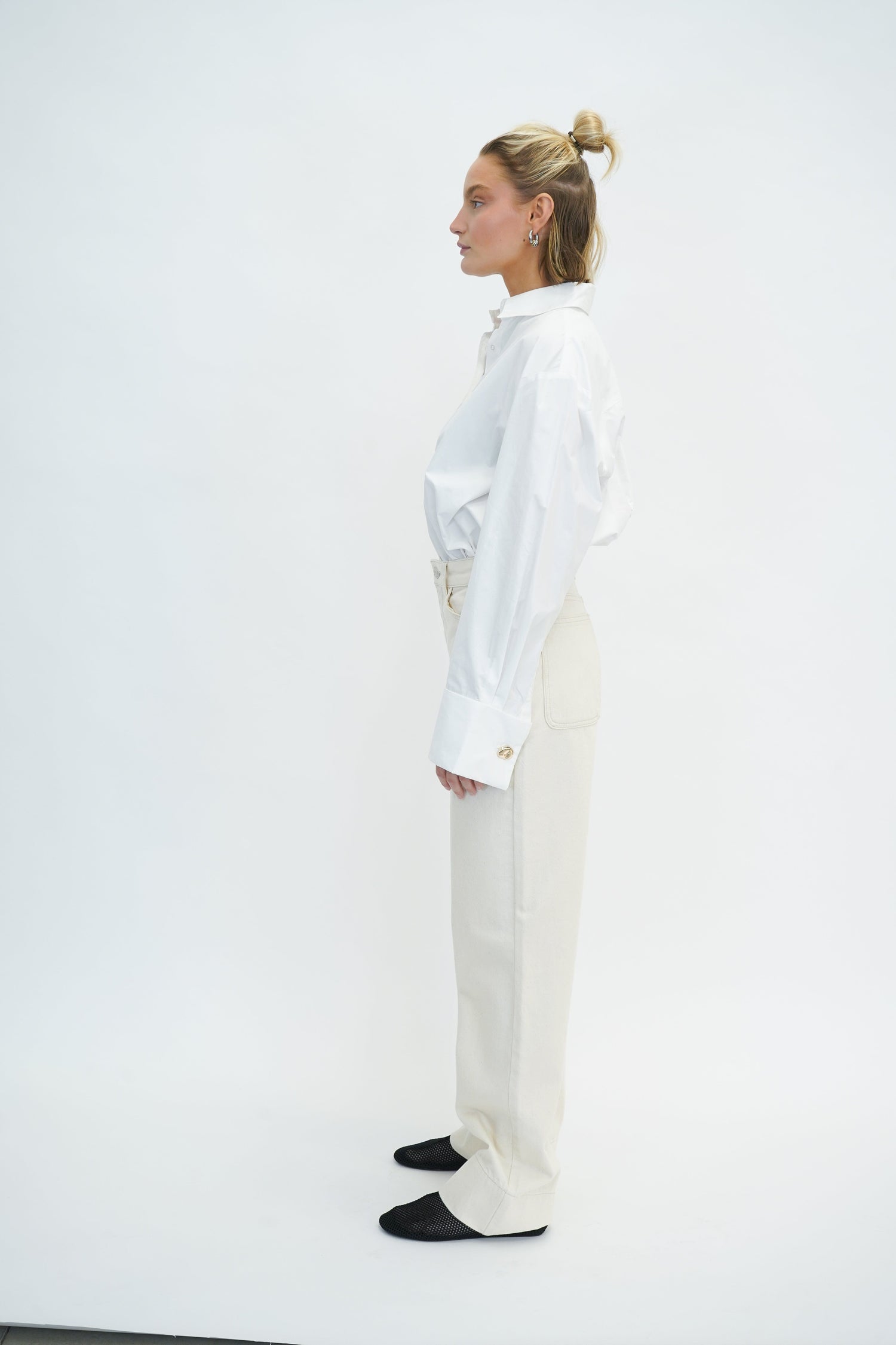 LENA MID WAISTED JEANS IN OFF WHITE JEANS WON HUNDRED 