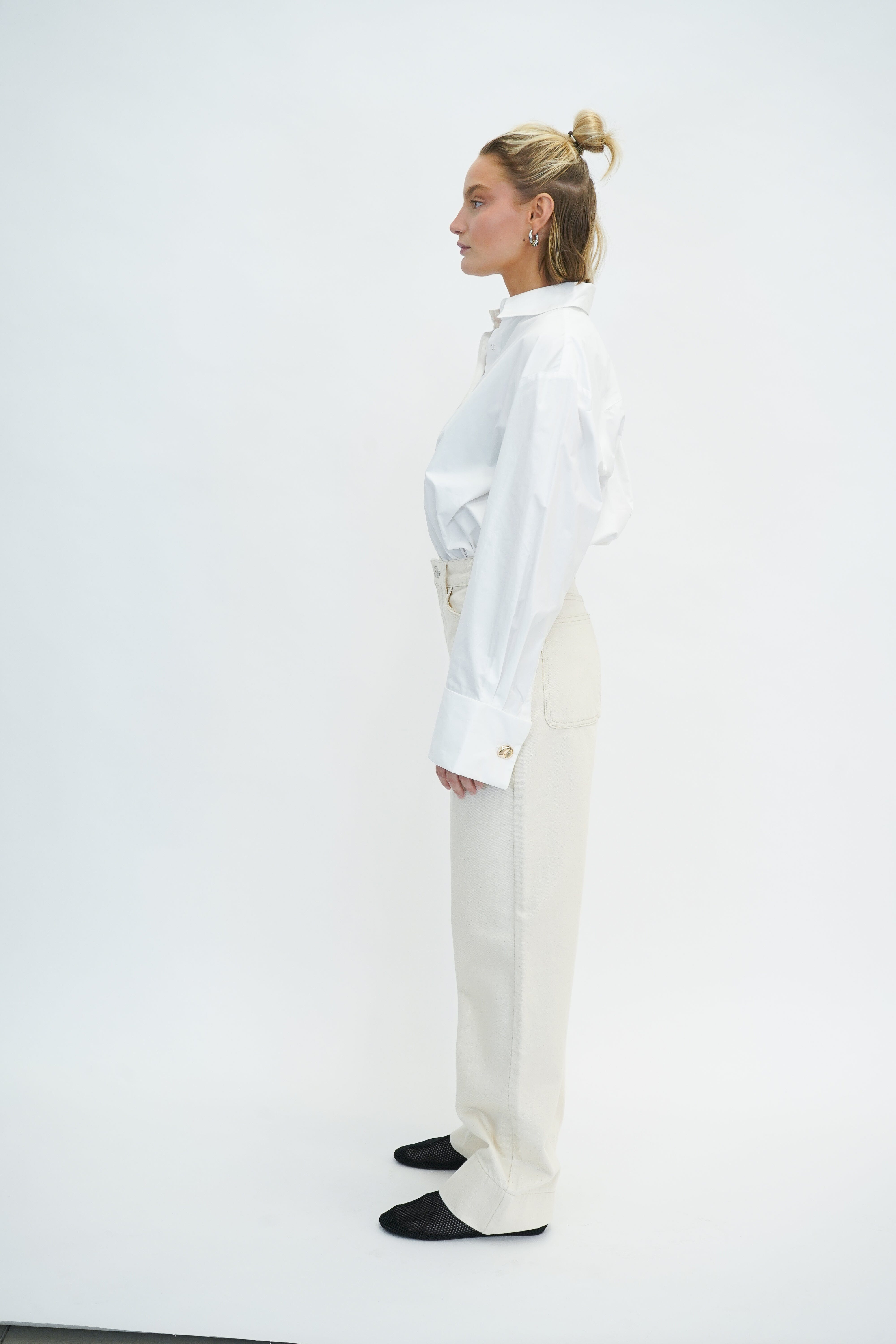 LENA MID WAISTED JEANS IN OFF WHITE JEANS WON HUNDRED 