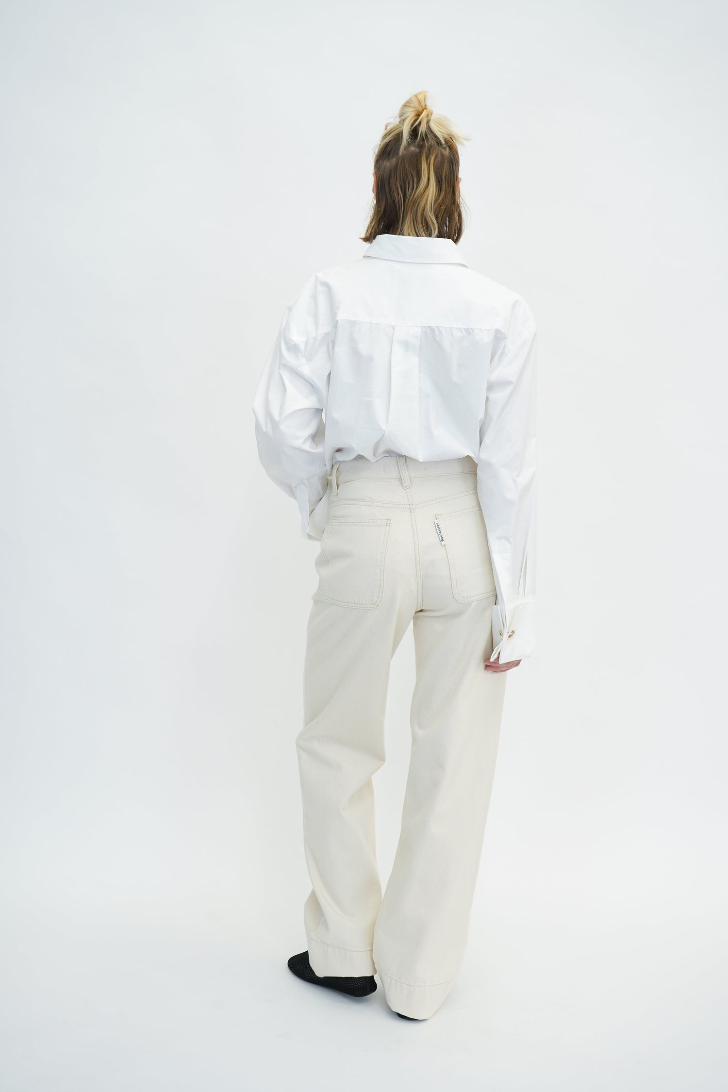 LENA MID WAISTED JEANS IN OFF WHITE JEANS WON HUNDRED 